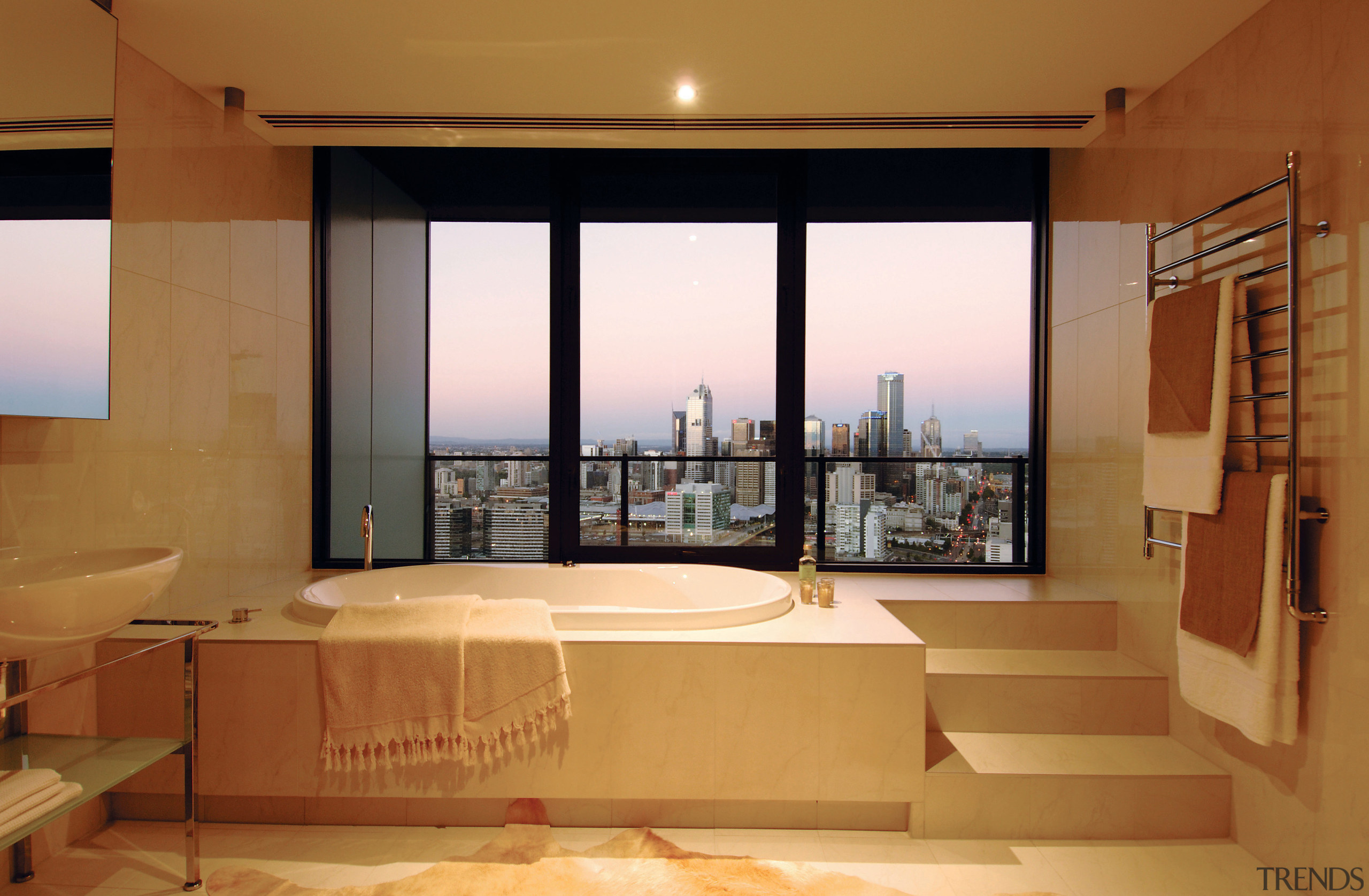 A view from every room - bathrooms in apartment, ceiling, interior design, living room, real estate, room, window, brown