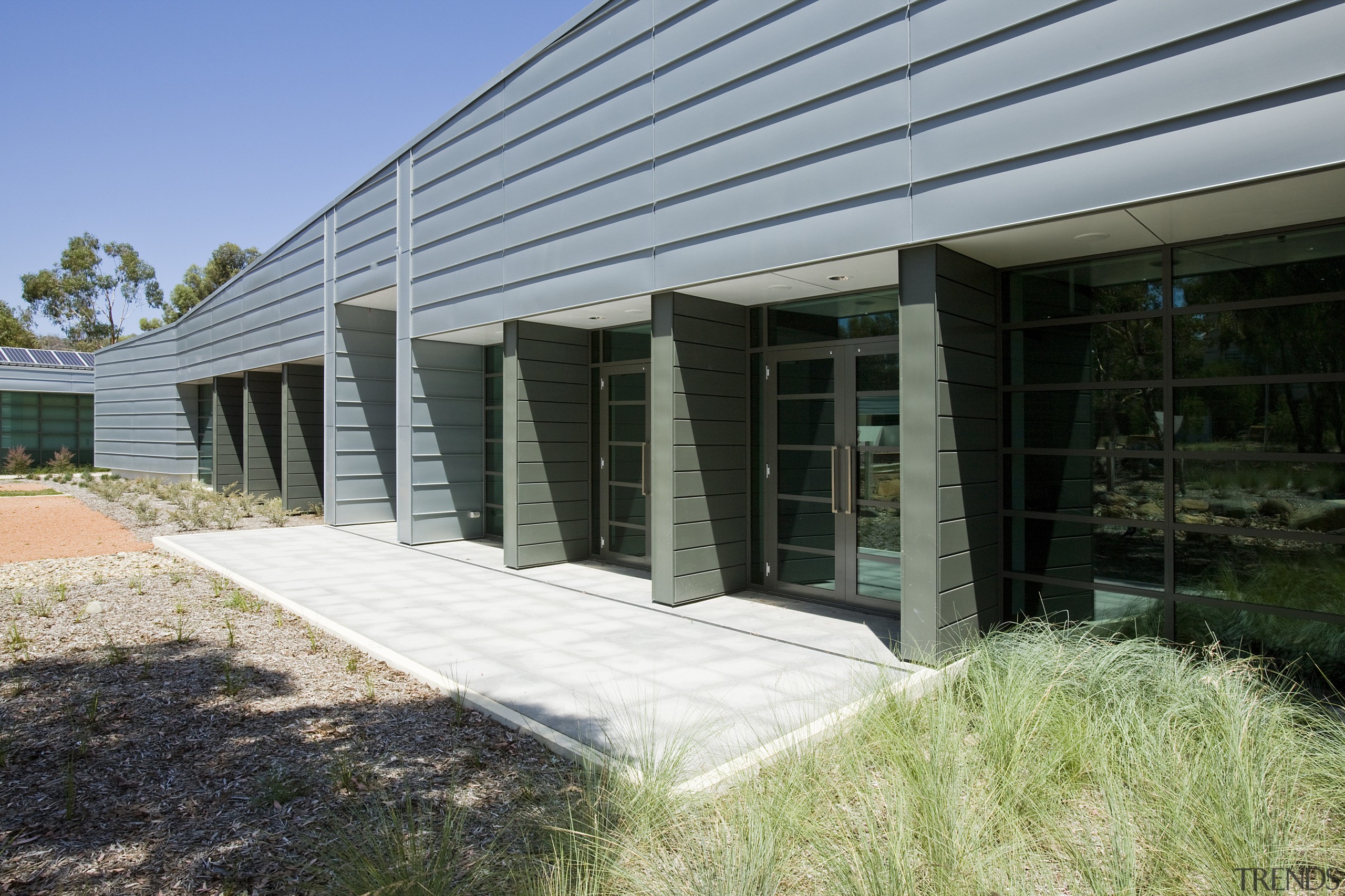 Exterior view of the National Centre for Social architecture, corporate headquarters, facade, home, house, real estate, siding, structure, window, black, gray