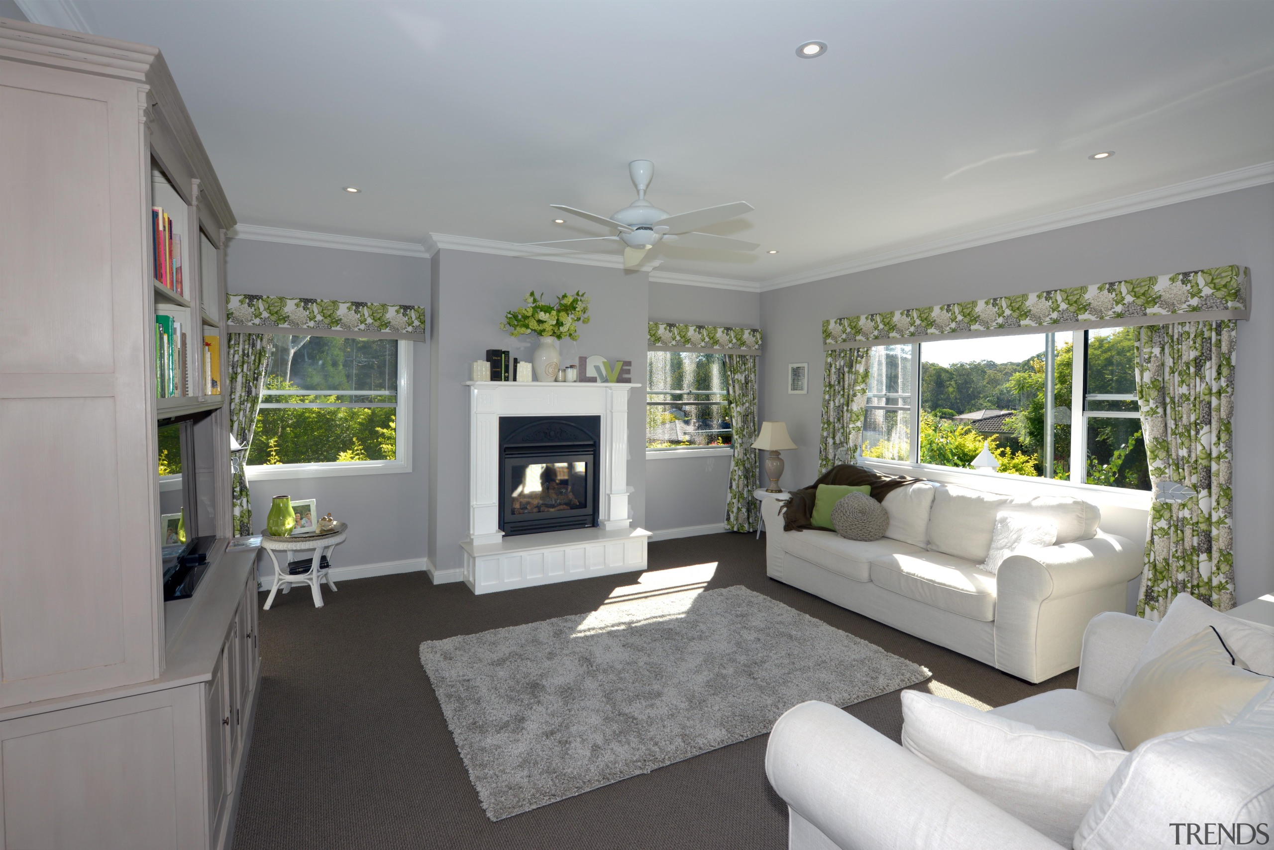 At Manor we believe in harmony - harmony ceiling, home, house, interior design, living room, property, real estate, room, window, gray