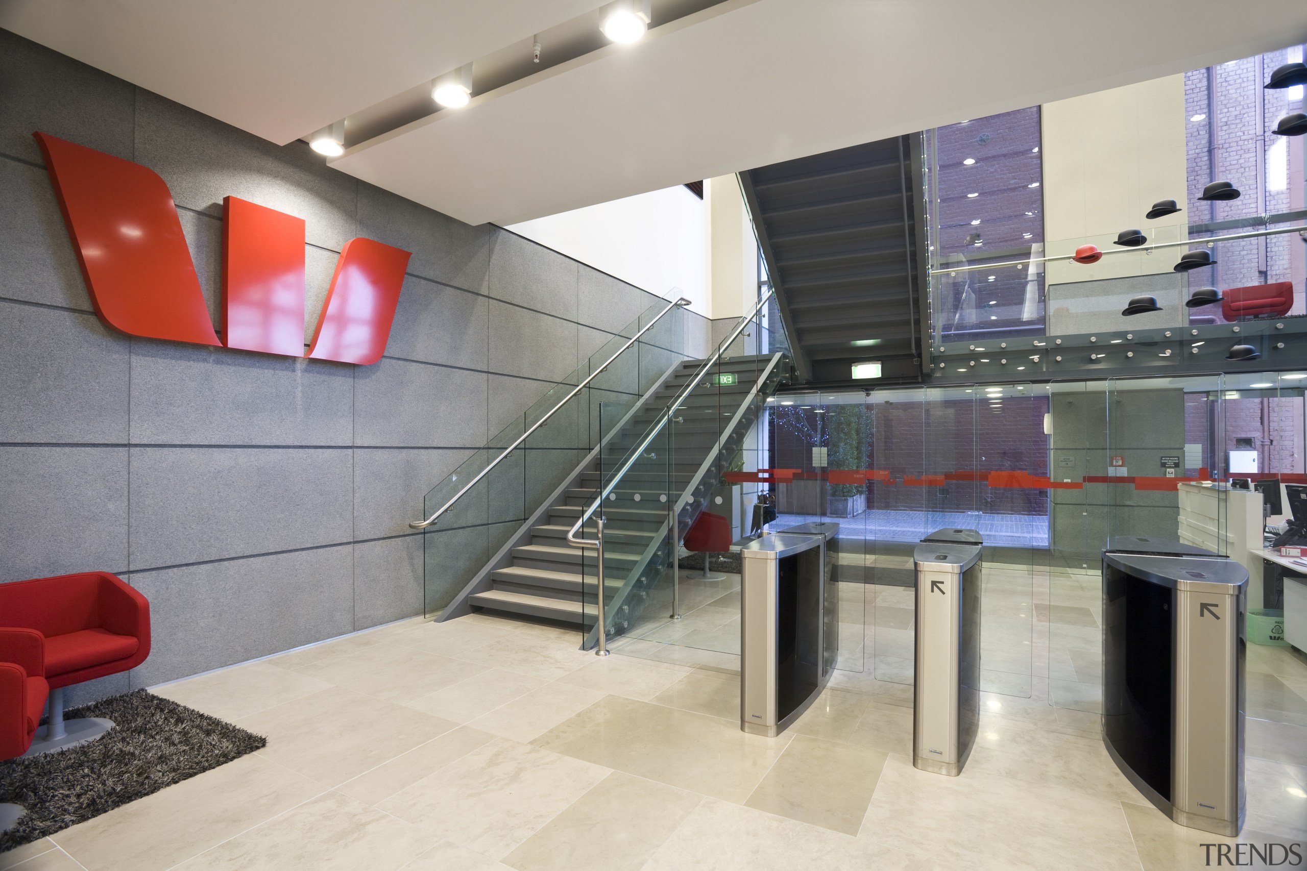 Interior view of the main foyer at the architecture, floor, interior design, product design, gray