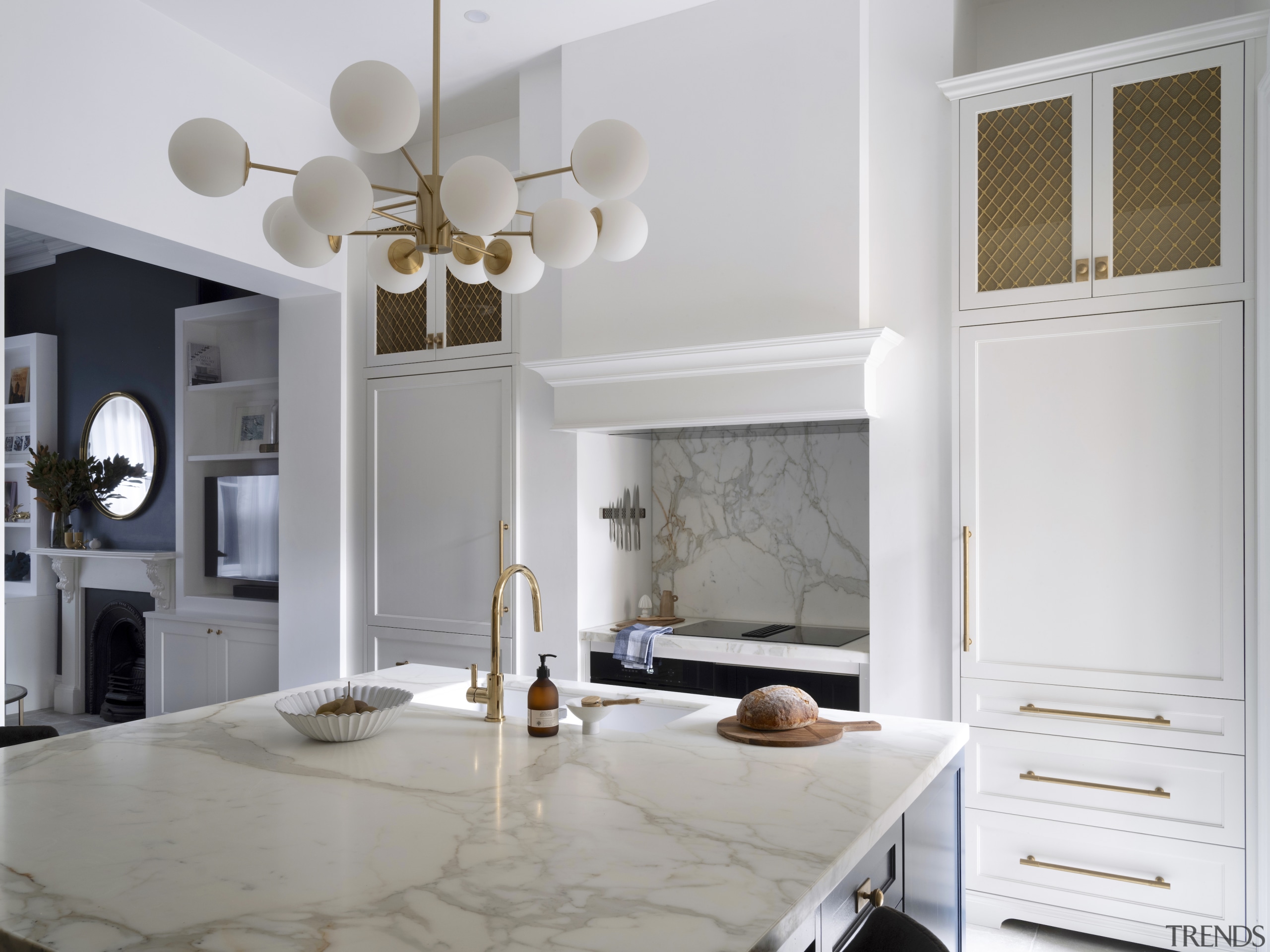 Calacatta Oro benchtops, from WK Stone, are matched 