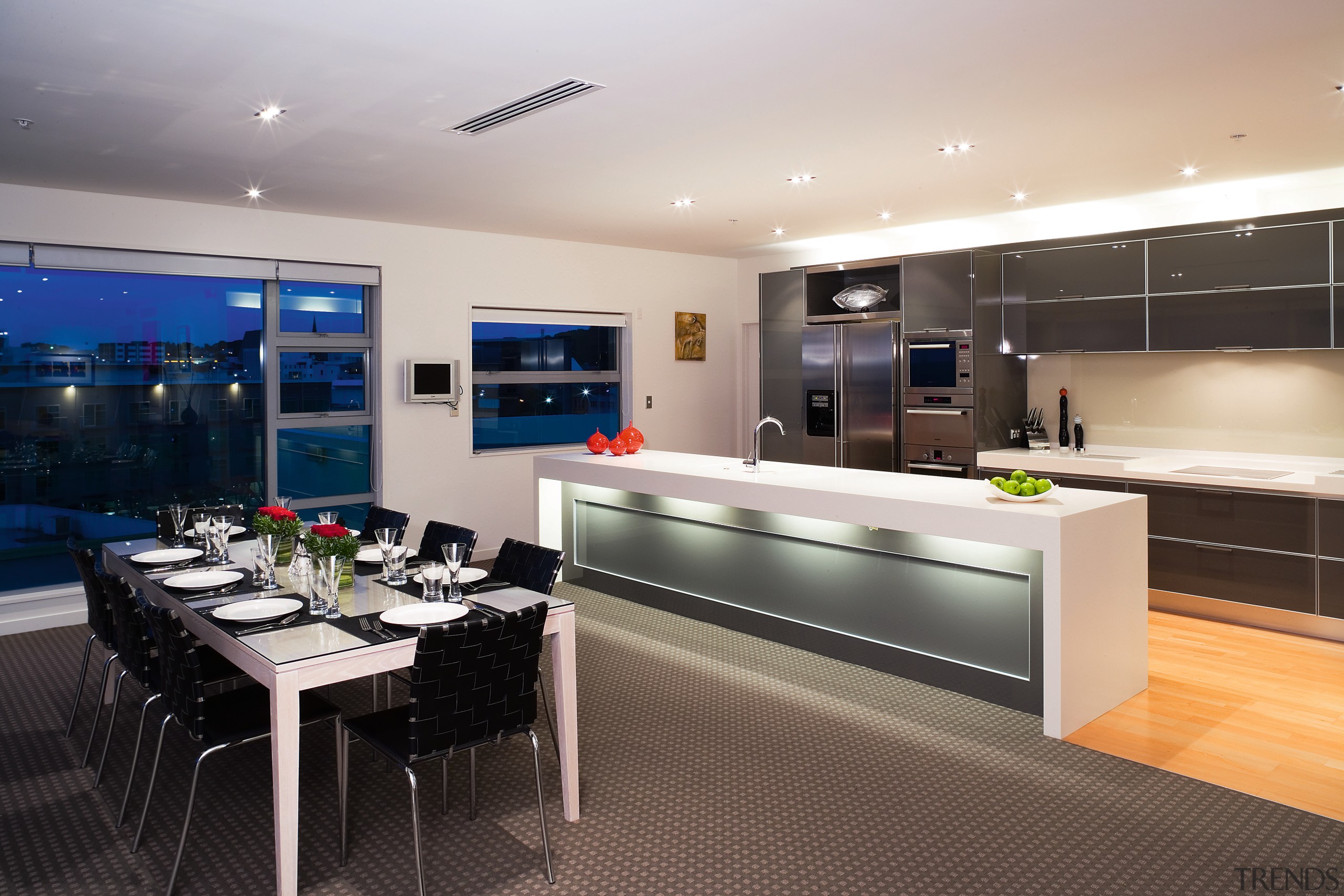 View of a kitchen which features Smeg appliances interior design, kitchen, gray