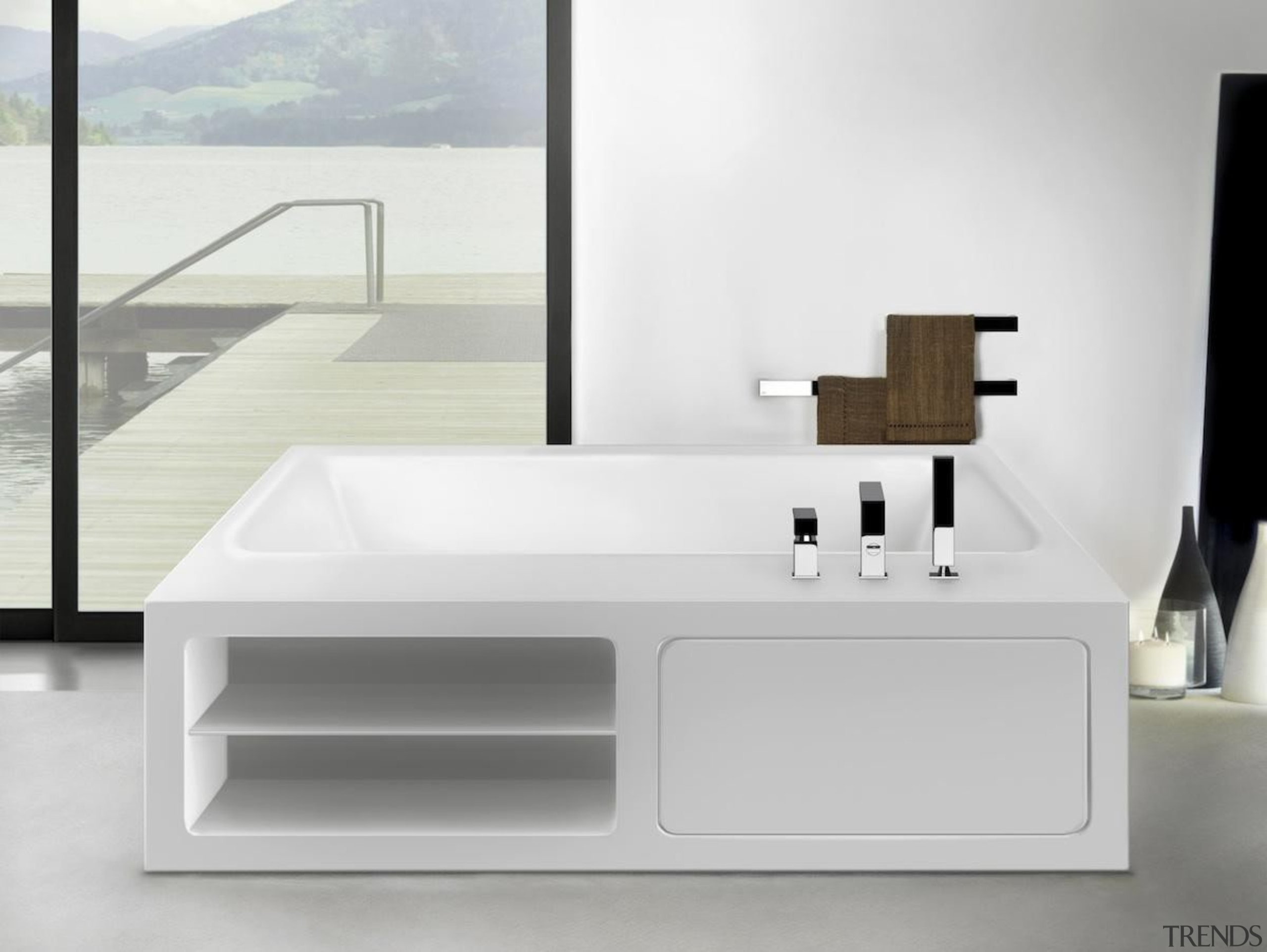 For unlimited freedom in bathroom design, Gessi North angle, bathroom, bathroom accessory, bathroom cabinet, bathroom sink, bathtub, plumbing fixture, product, sink, tap, white