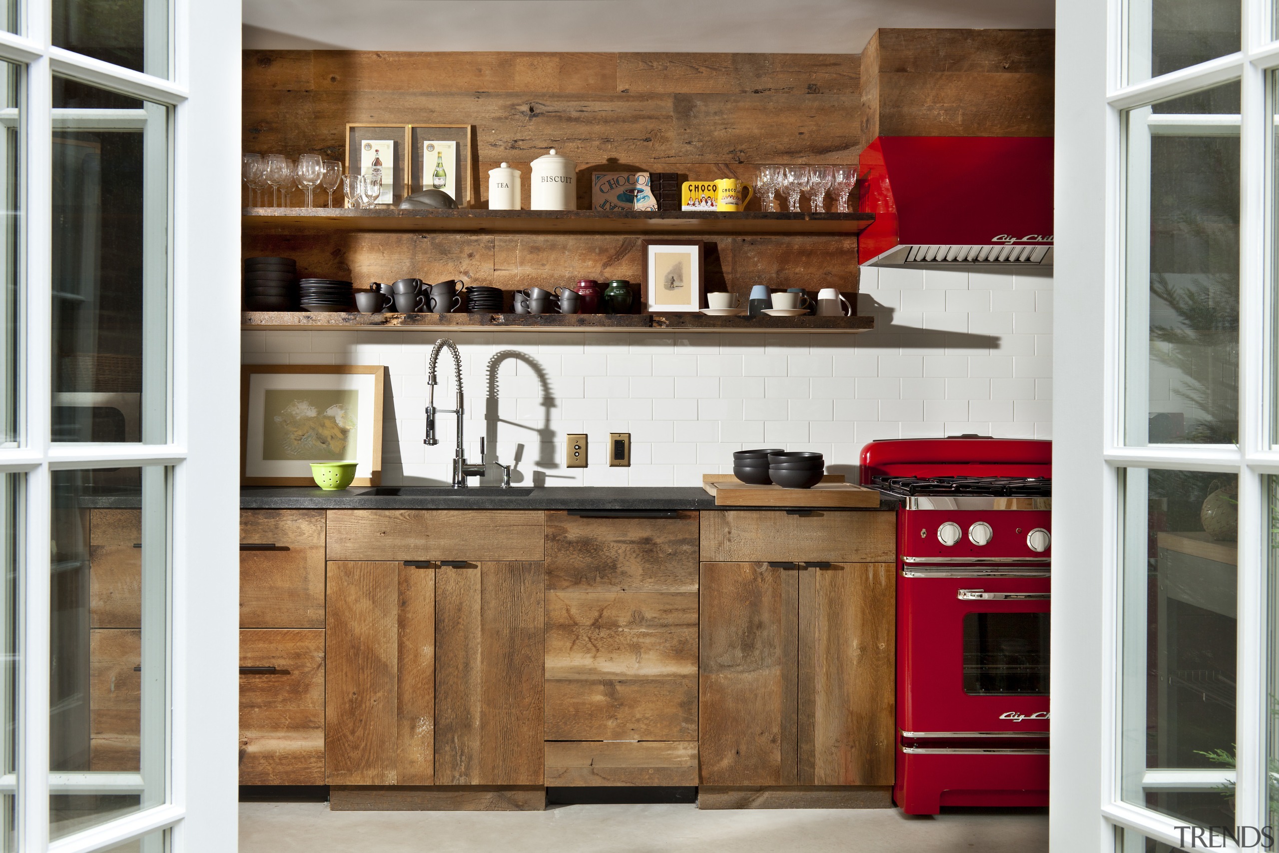 Kitchenette in Manhattan townhouse remodel - Kitchenette in cabinetry, countertop, cuisine classique, furniture, interior design, kitchen, shelf, wood, white, brown