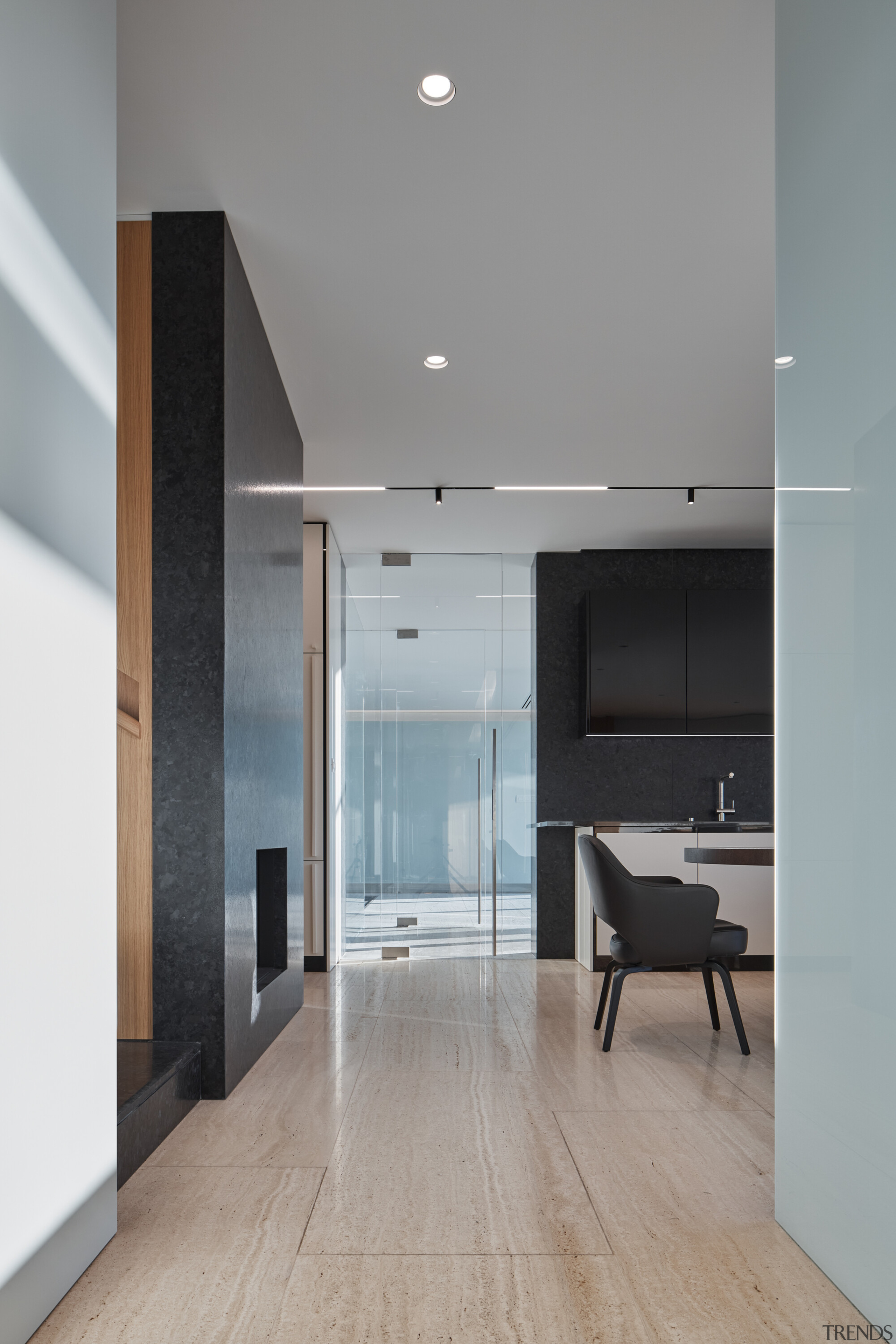 The architects designed long vistas through the interior. 