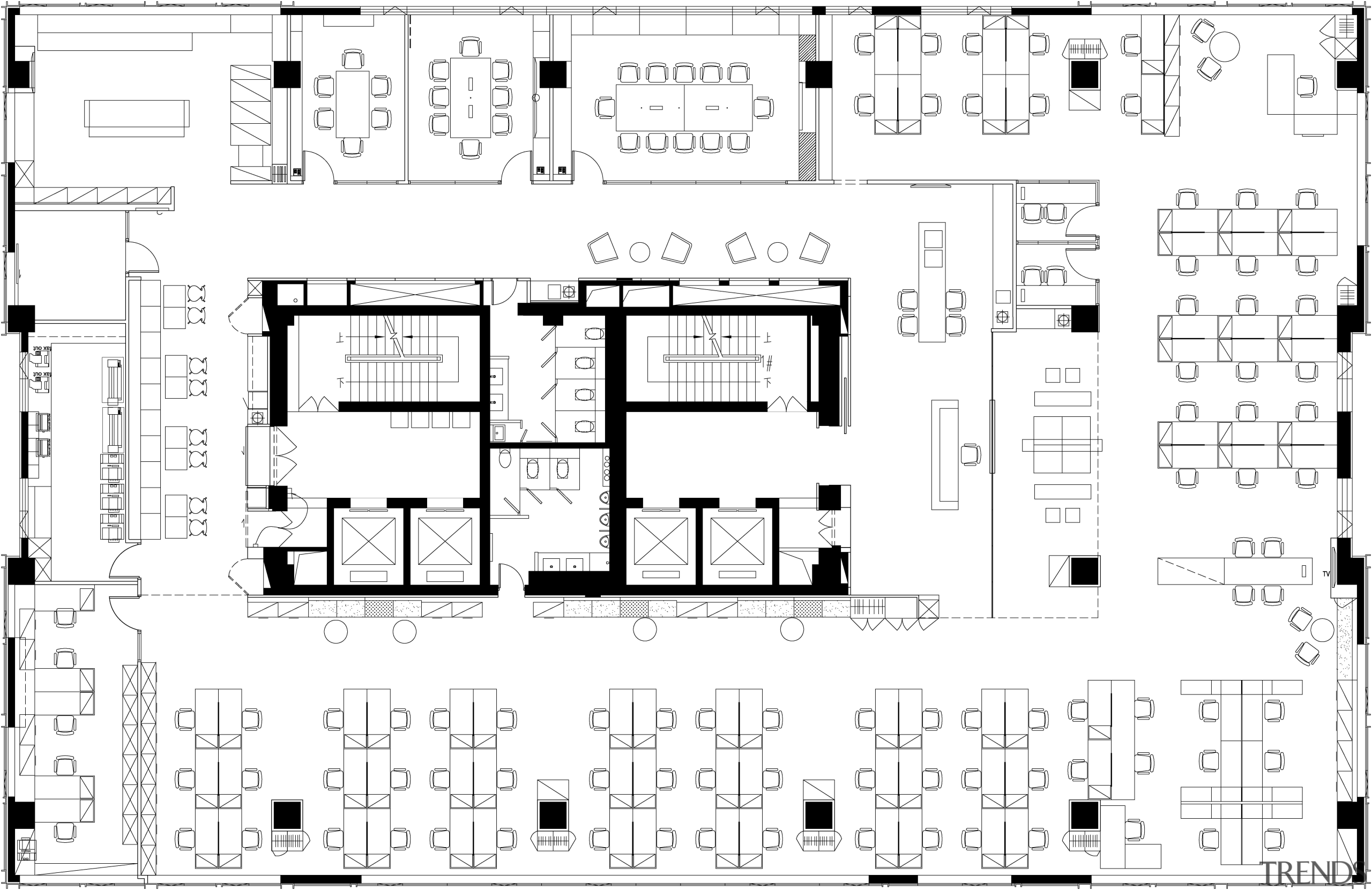 futuristic own Beijing office design by M Moser angle, architecture, area, black and white, design, diagram, drawing, floor plan, font, line, monochrome, pattern, plan, product design, square, structure, symmetry, text, white