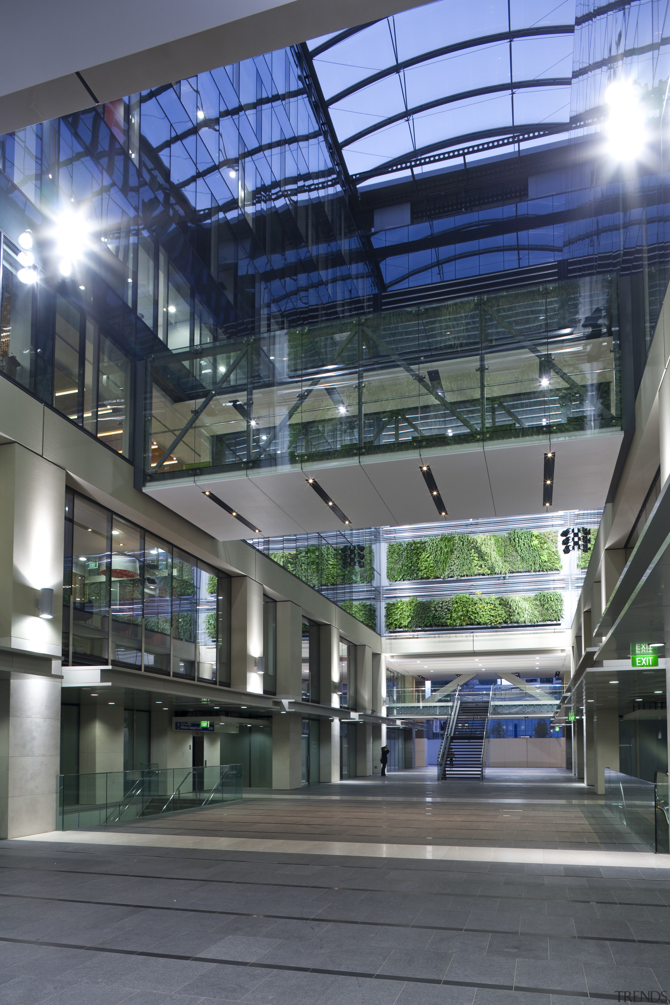 View of walkway at the Britomart precinct. - airport terminal, architecture, building, corporate headquarters, daylighting, headquarters, metropolitan area, mixed use, structure, gray