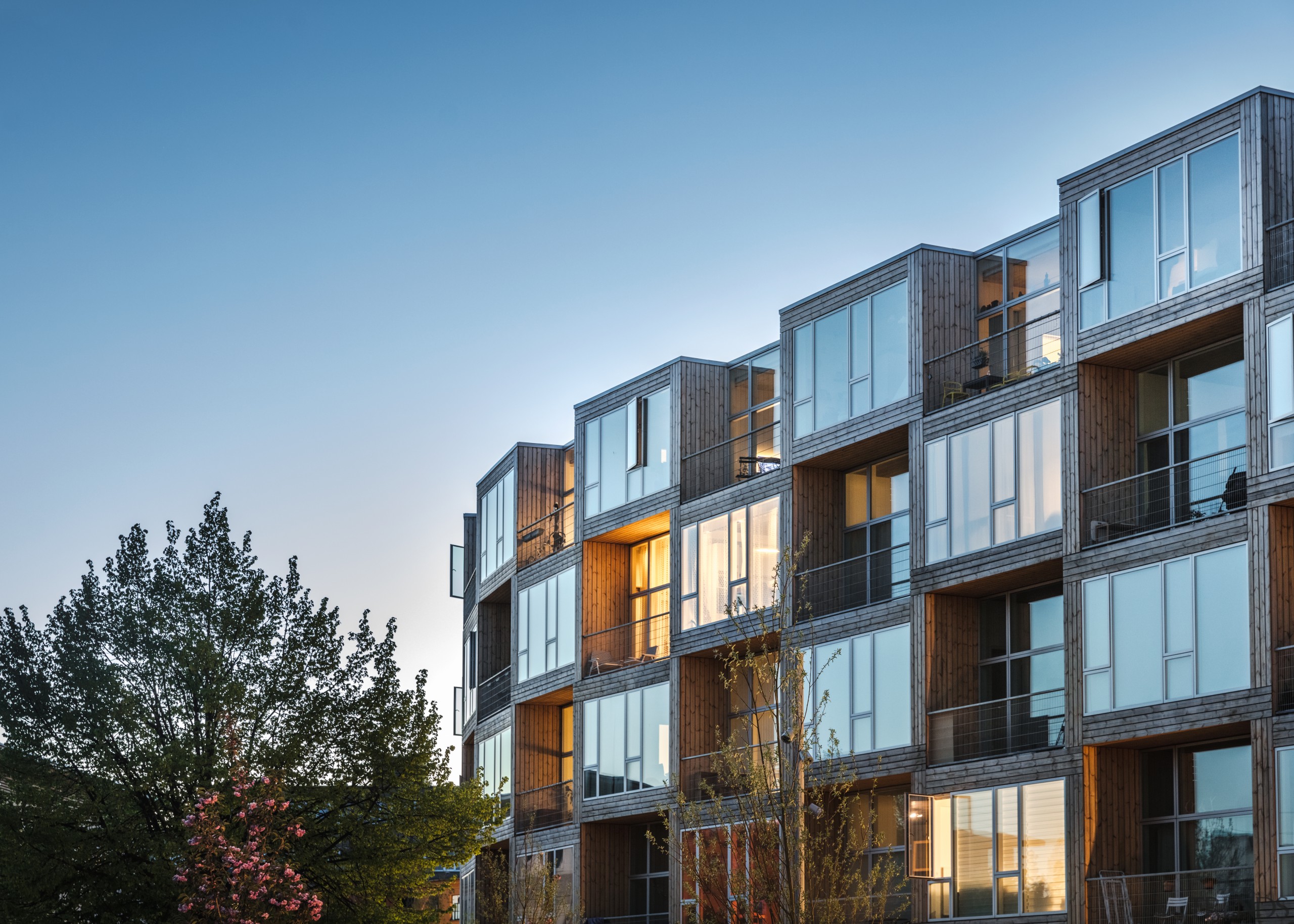 The 66 apartments in Dortheavej were designed by apartment, architecture, building, condominium, facade, home, mixed use, residential, Bjarke Ingels Group