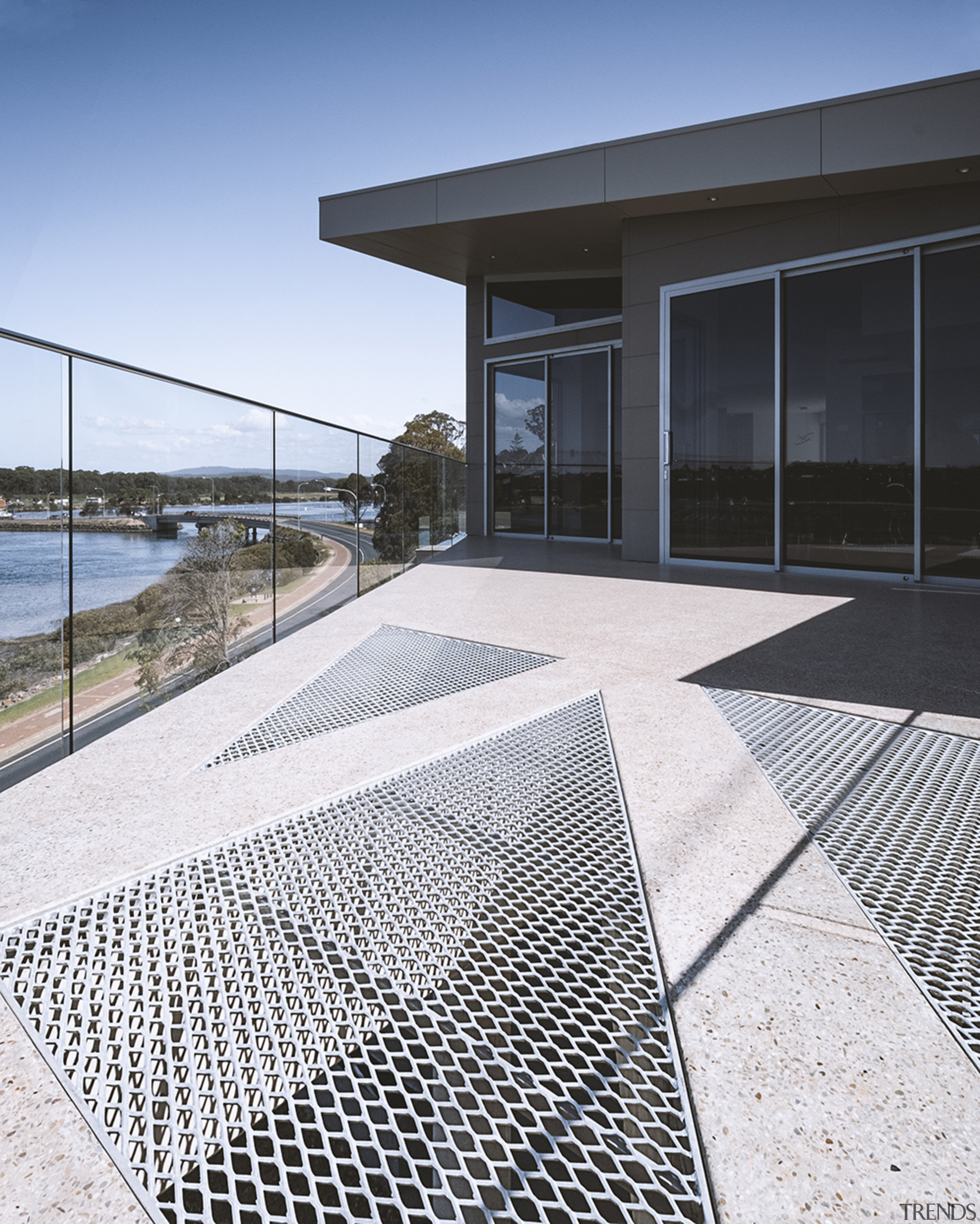 Metal grids in the upper sun deck allow 