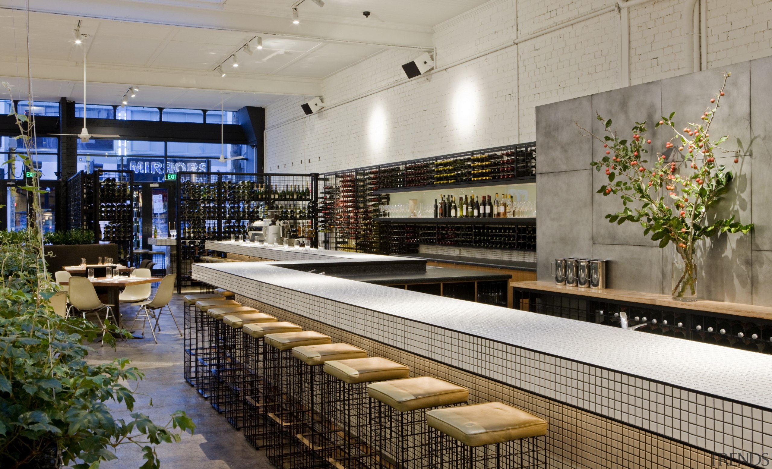 View of the St Judes Cellar bar and interior design, gray