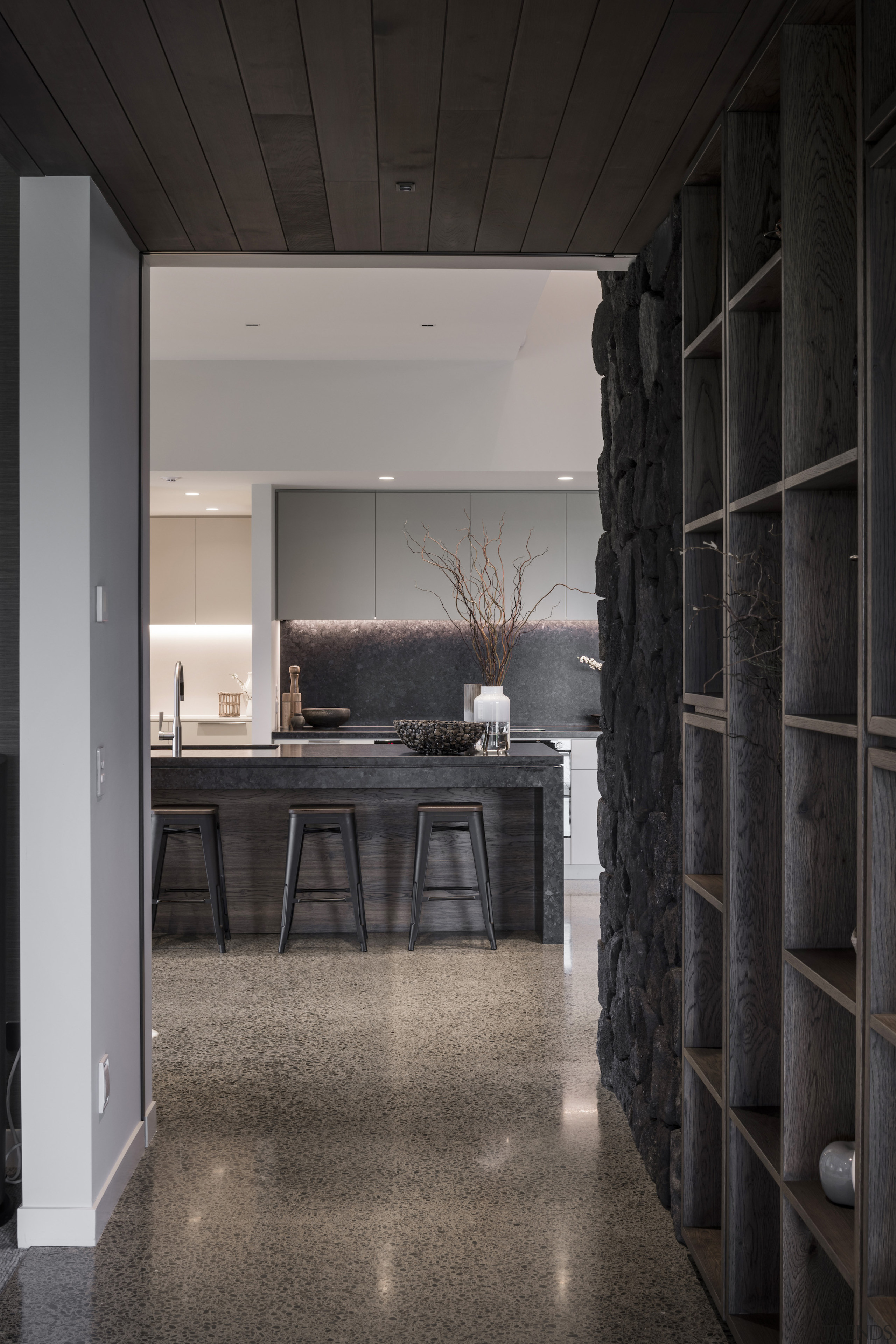 Low upkeep concrete floors flow through the rural 