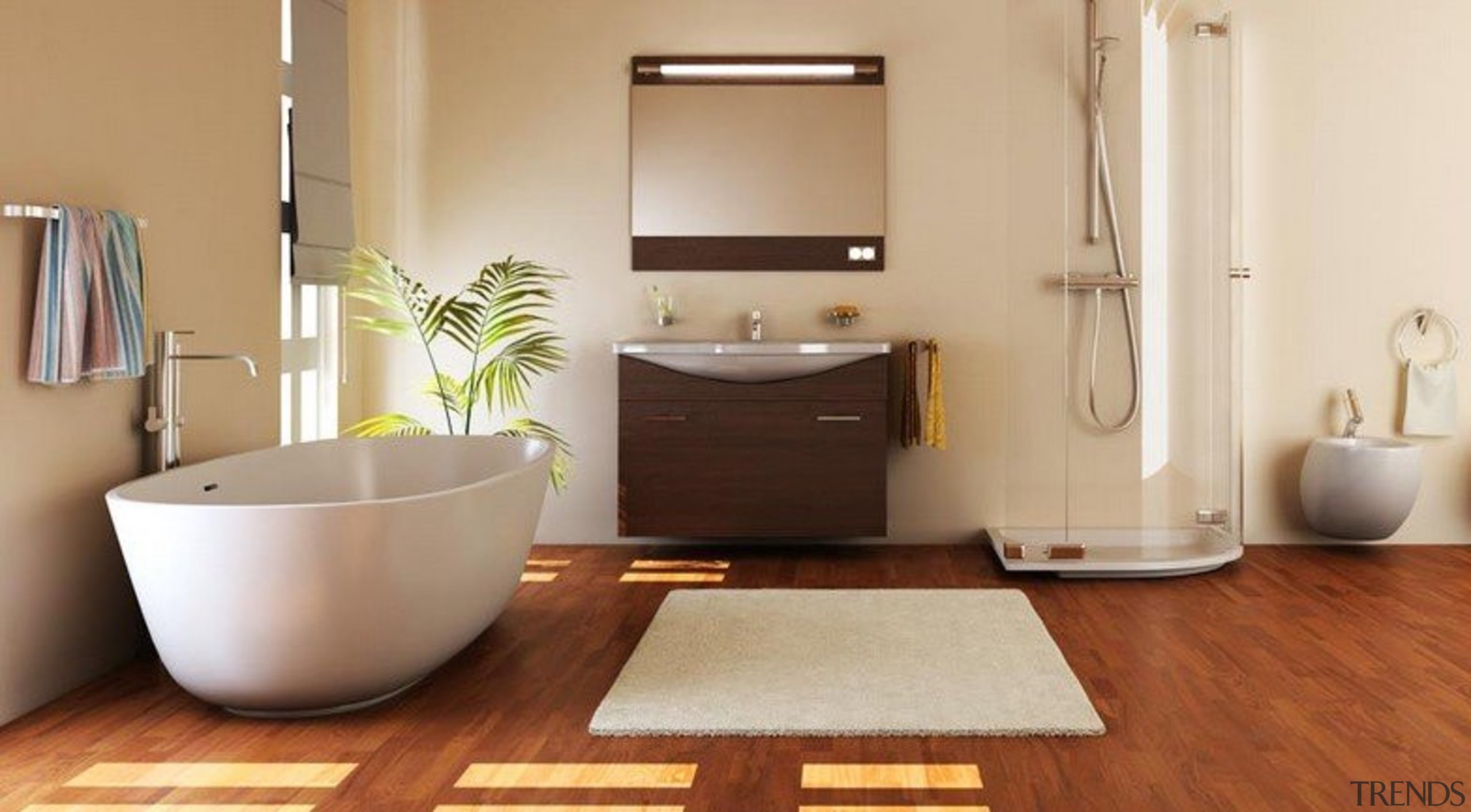 Inspirational gallery - Inspirational gallery - bathroom | bathroom, bathroom accessory, bathroom cabinet, ceramic, floor, flooring, hardwood, interior design, laminate flooring, plumbing fixture, product design, room, sink, tile, wood flooring, brown, orange, gray