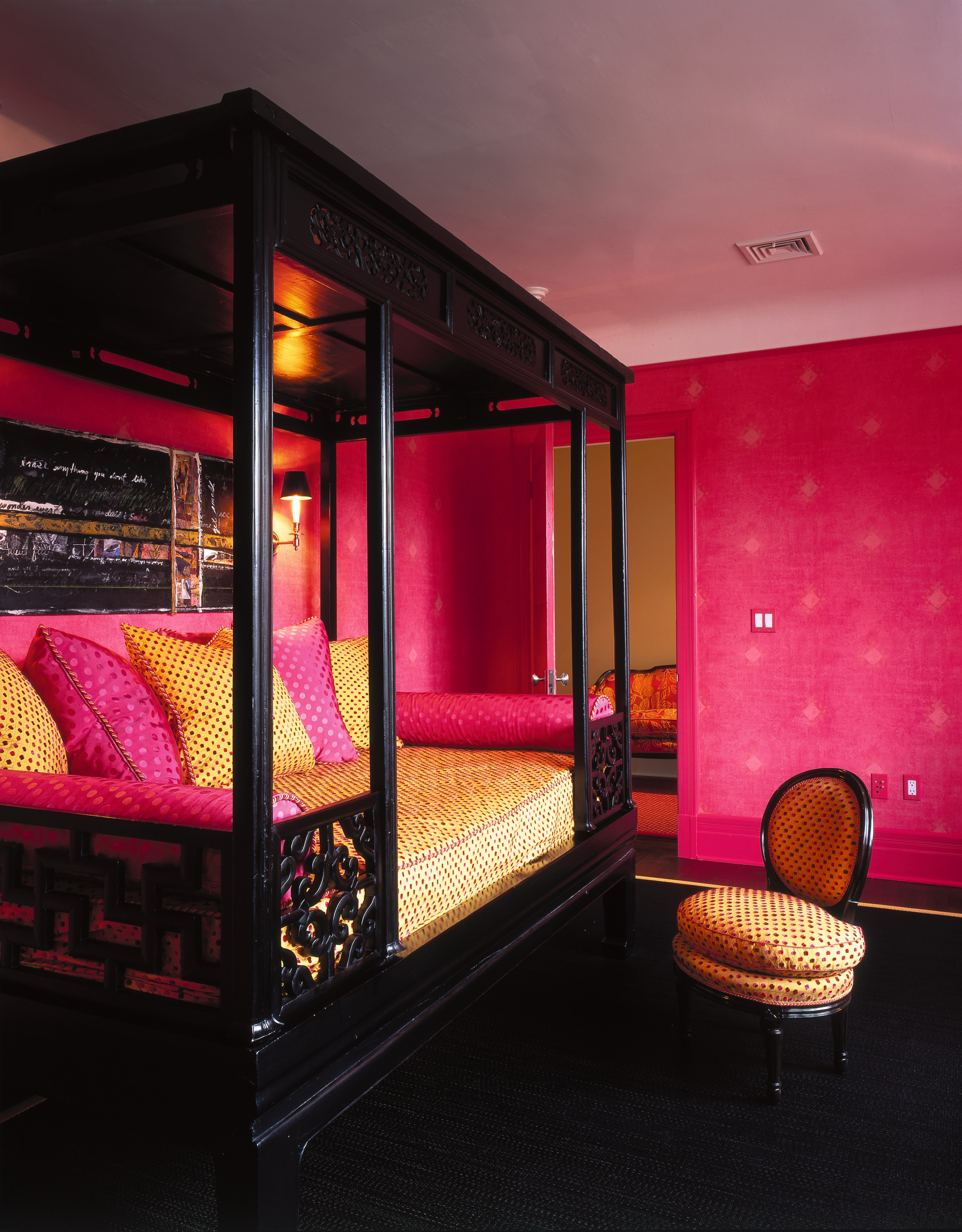 View of the guest bedroom - View of interior design, room, suite, black, red