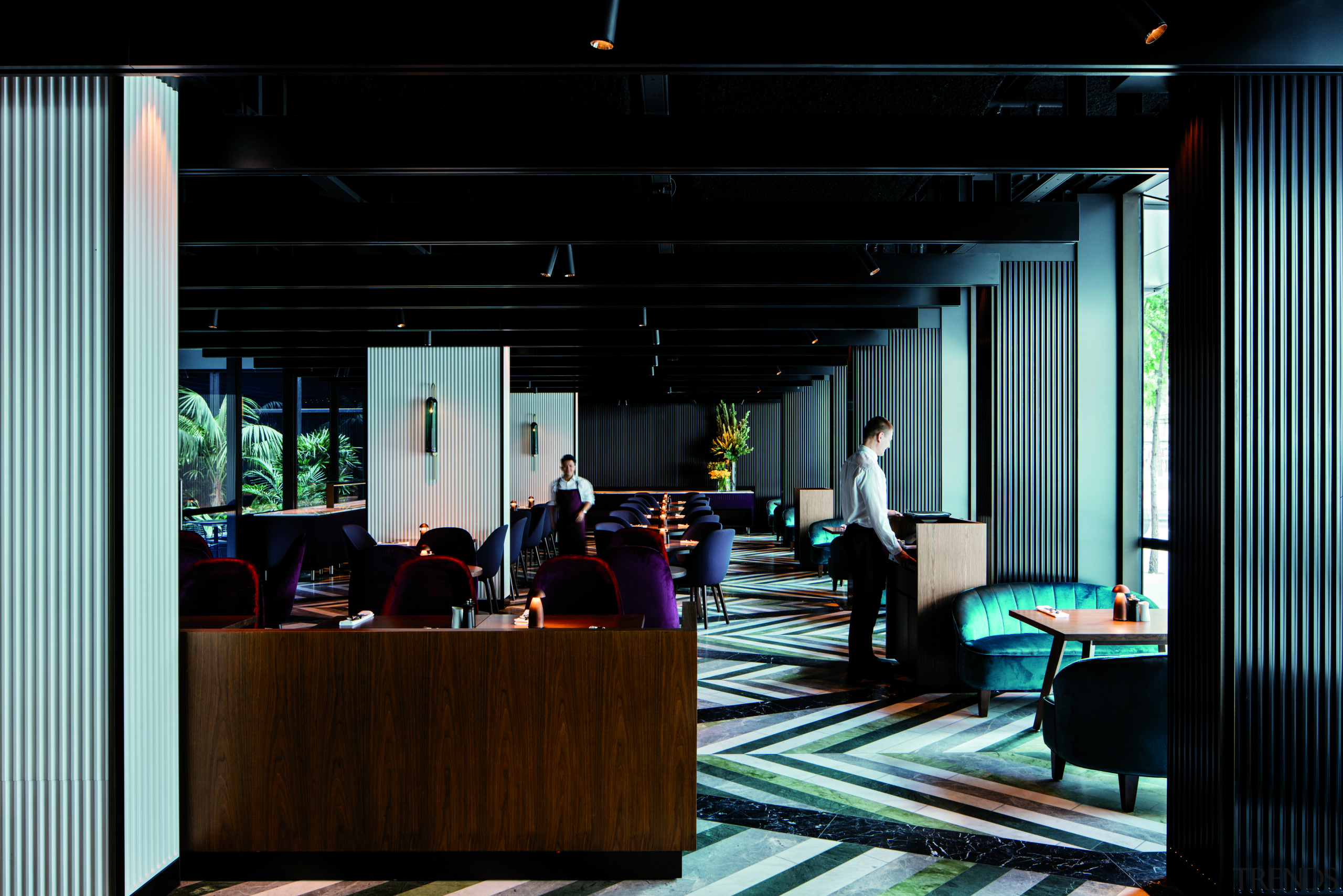 The restaurant at West Hotel offers casual dining architecture, interior design, black