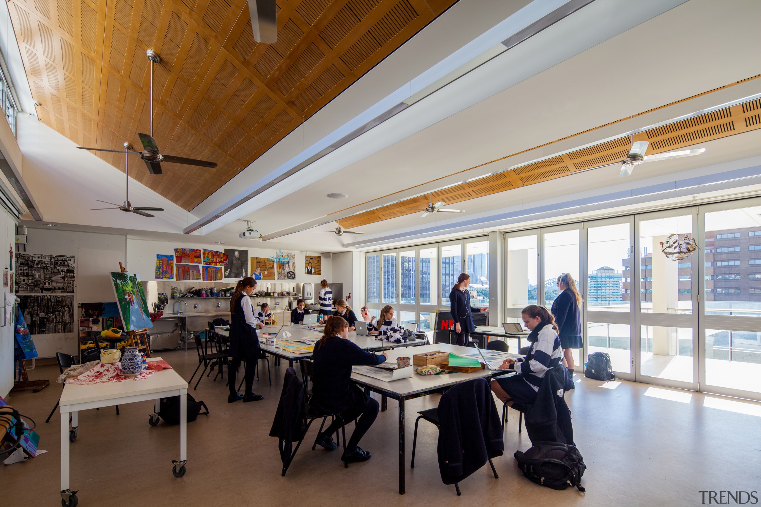 Joan Freeman Science Art and Technology Centre - ceiling, interior design, real estate, gray