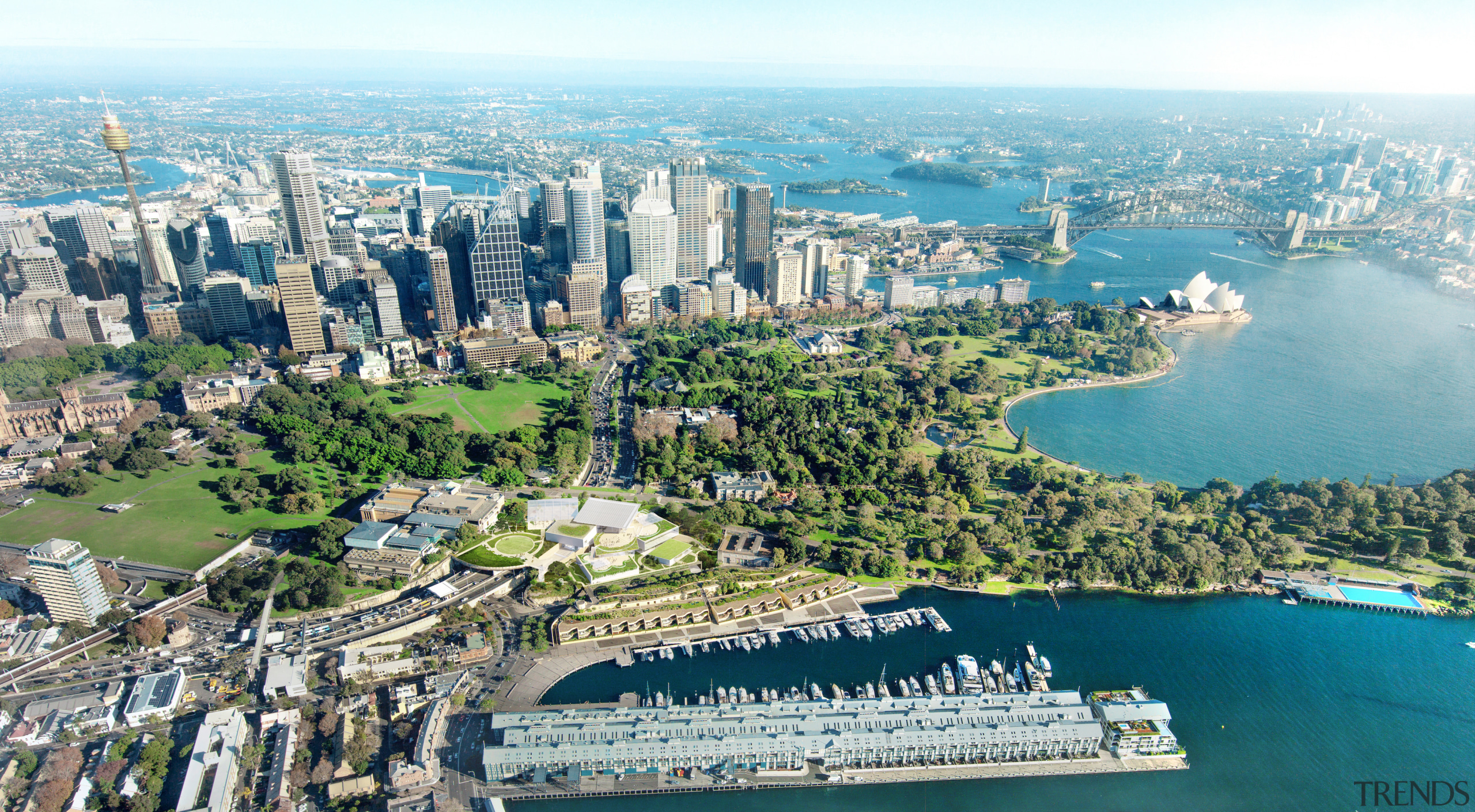 An aerial view of the Art Gallery and 