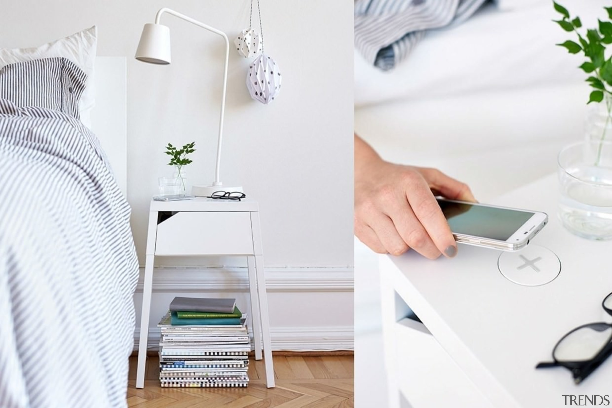 Charging made simple - Charging made simple - clothes hanger, furniture, interior design, product, product design, shelf, shelving, table, white