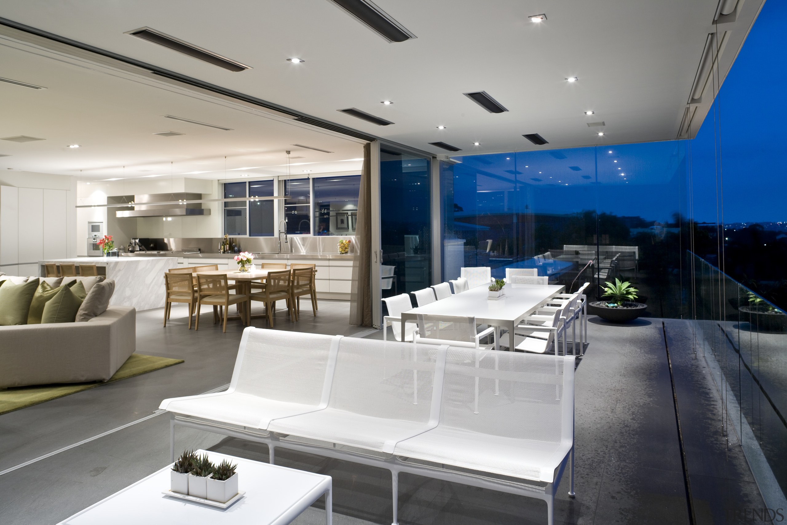 View of a large terrace off the main apartment, architecture, ceiling, house, interior design, penthouse apartment, real estate, window, gray