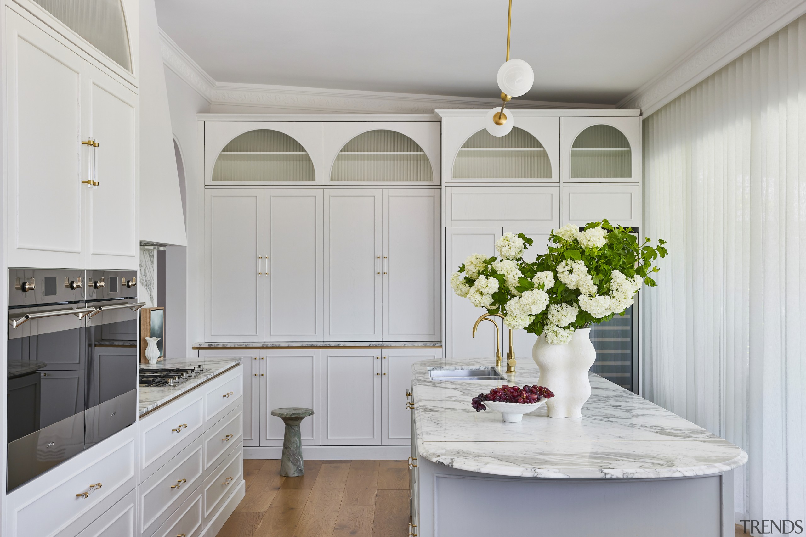 Curved elements continue a design feature seen through 
