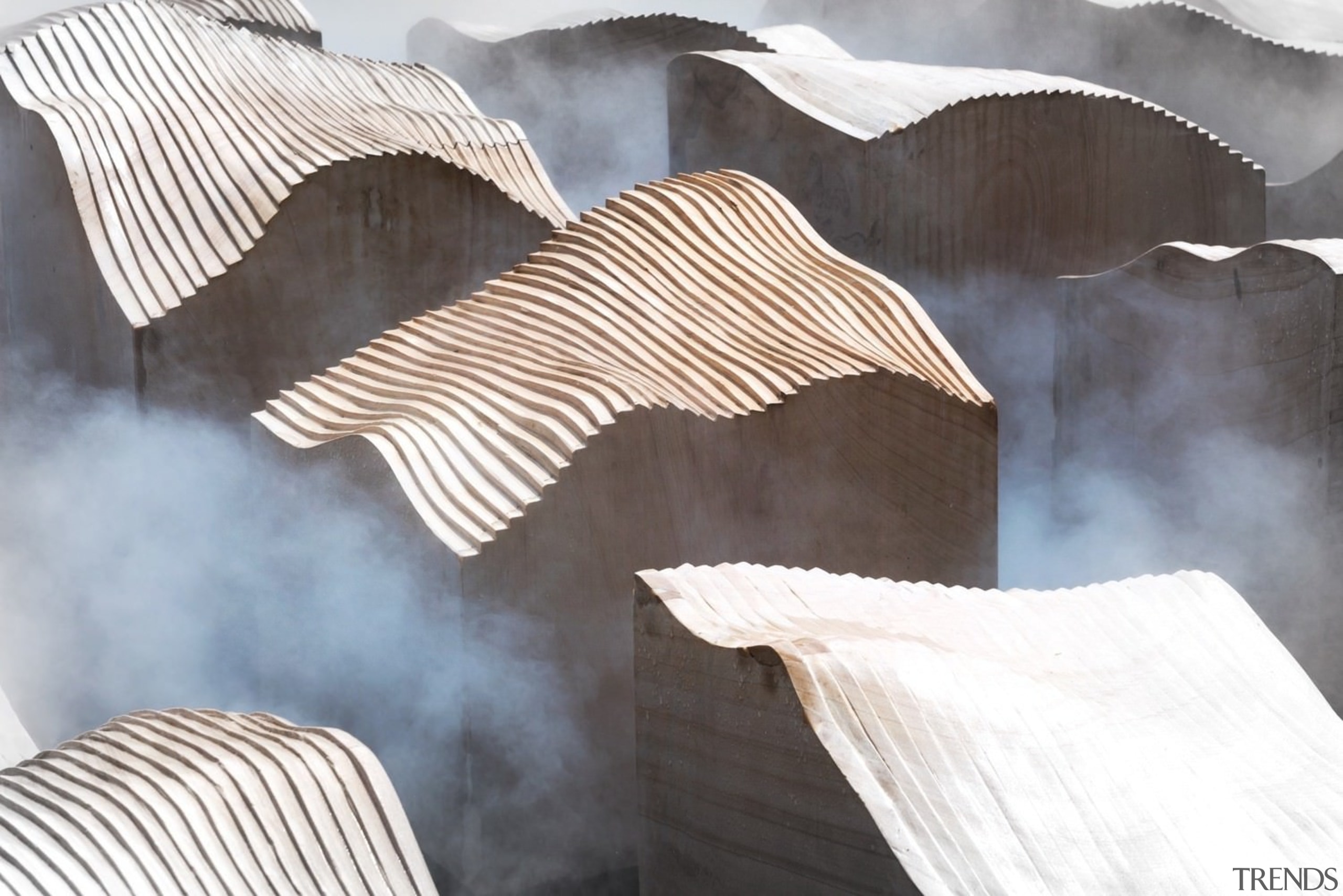 Vanke Park Mansion 'True Love' – FLOscape Landscape material, product design, textile, wood, gray, white