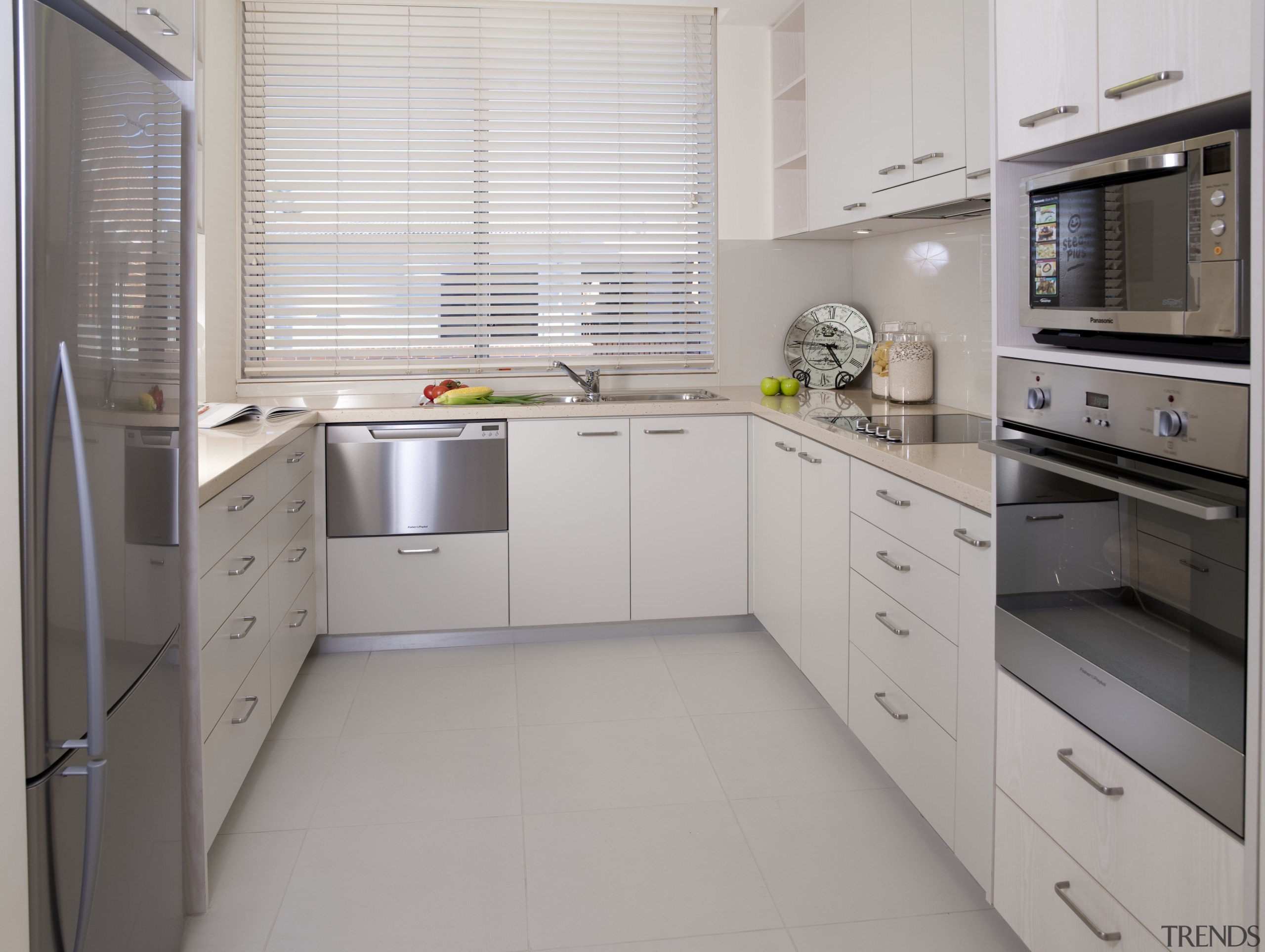 View of kitchen at the St Peter's Green countertop, cuisine classique, kitchen, gray