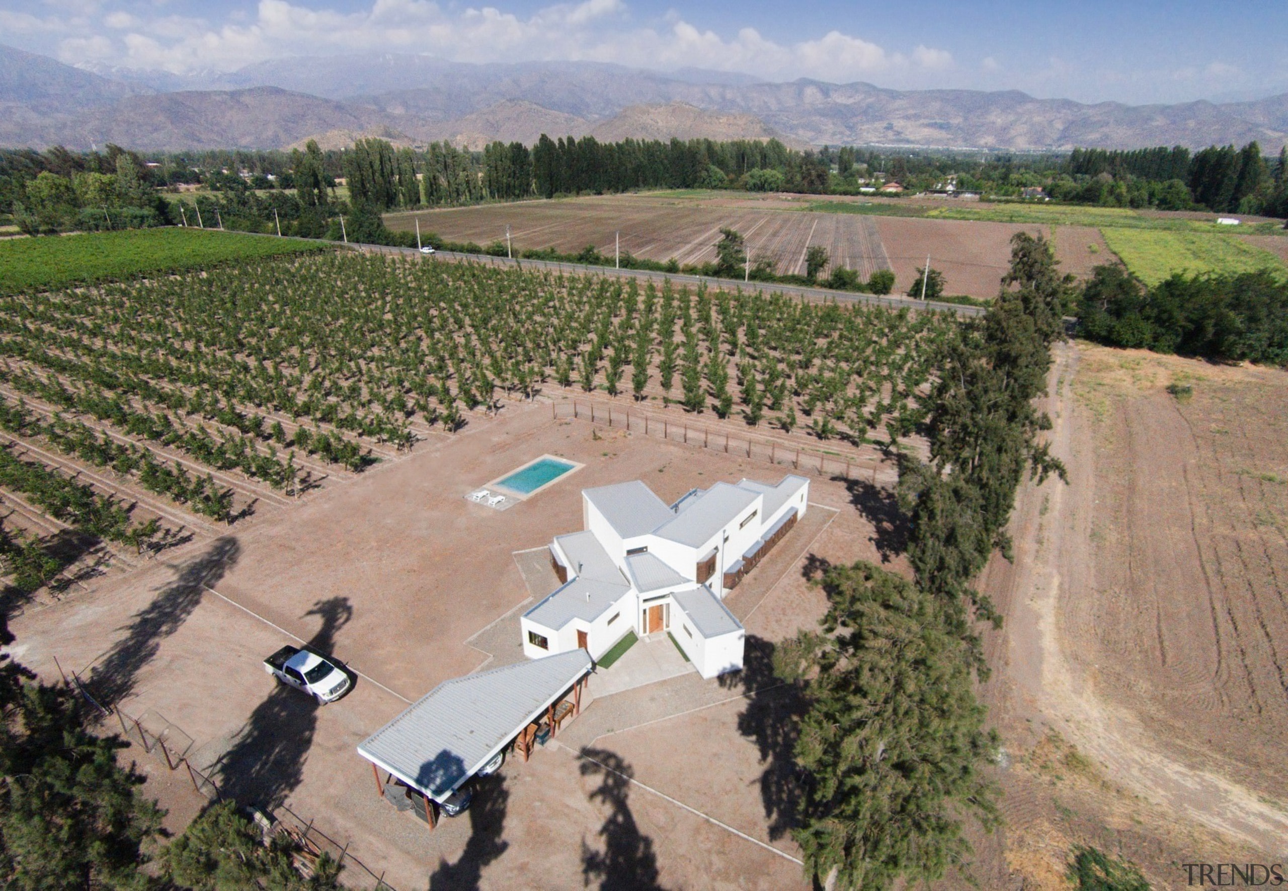 Orientation is everything in semi-arid locations - Orientation aerial photography, agriculture, bird's eye view, farm, field, land lot, property, real estate, rural area, gray, brown