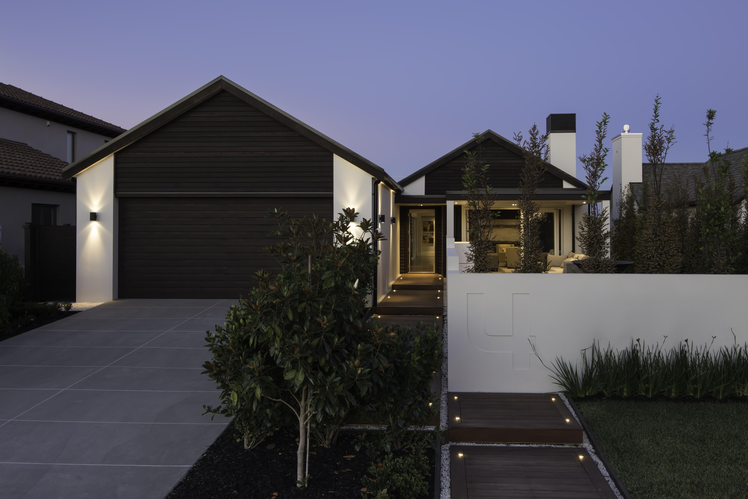 frontdooropen - Frontdooropen - architecture | building | architecture, building, cottage, estate, facade, home, house, lighting, neighbourhood, property, real estate, residential area, roof, siding, sky, suburb, window, black, blue