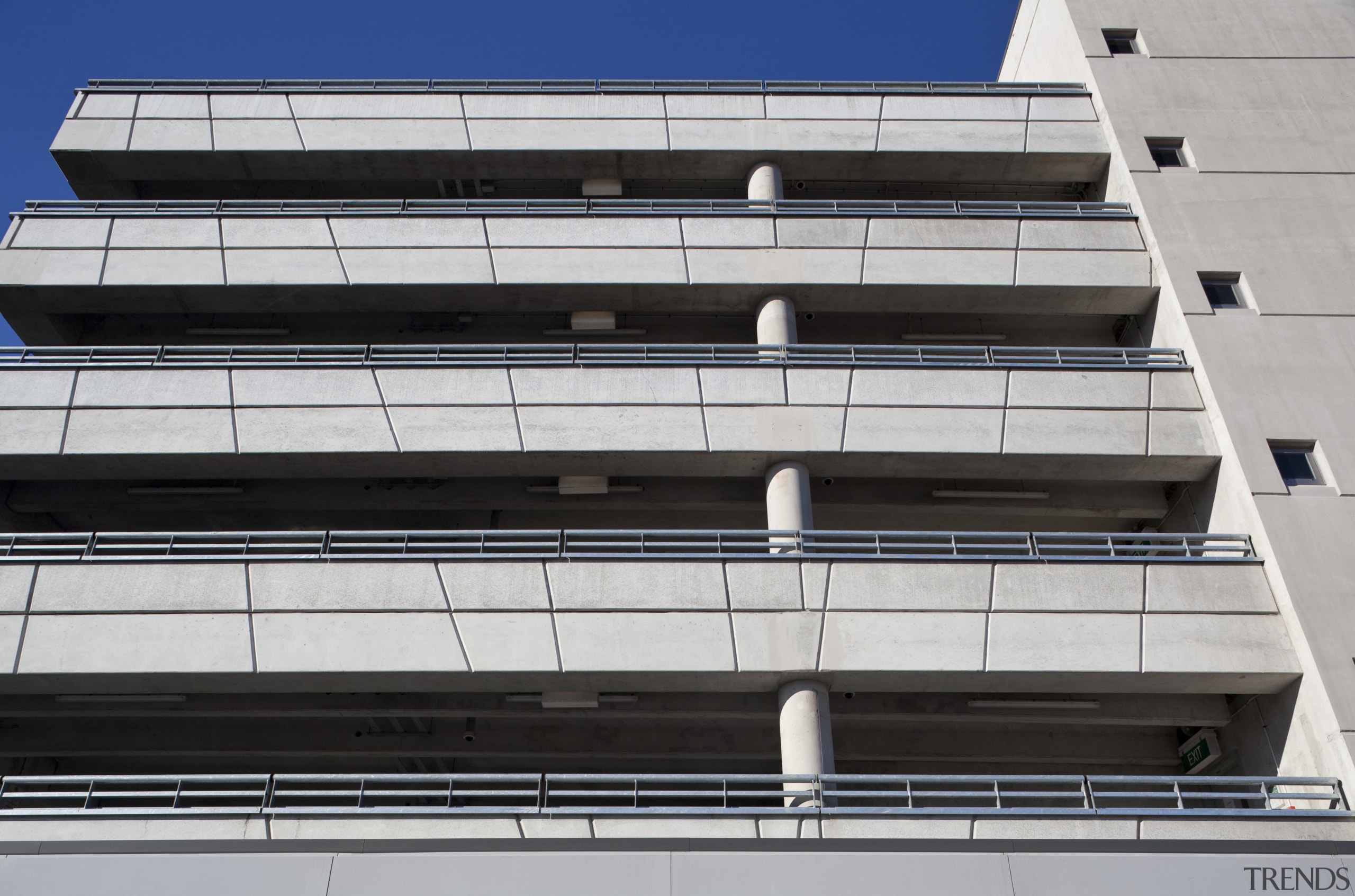 View of work done at Mt Eden prison architecture, building, commercial building, corporate headquarters, facade, line, structure, gray, black