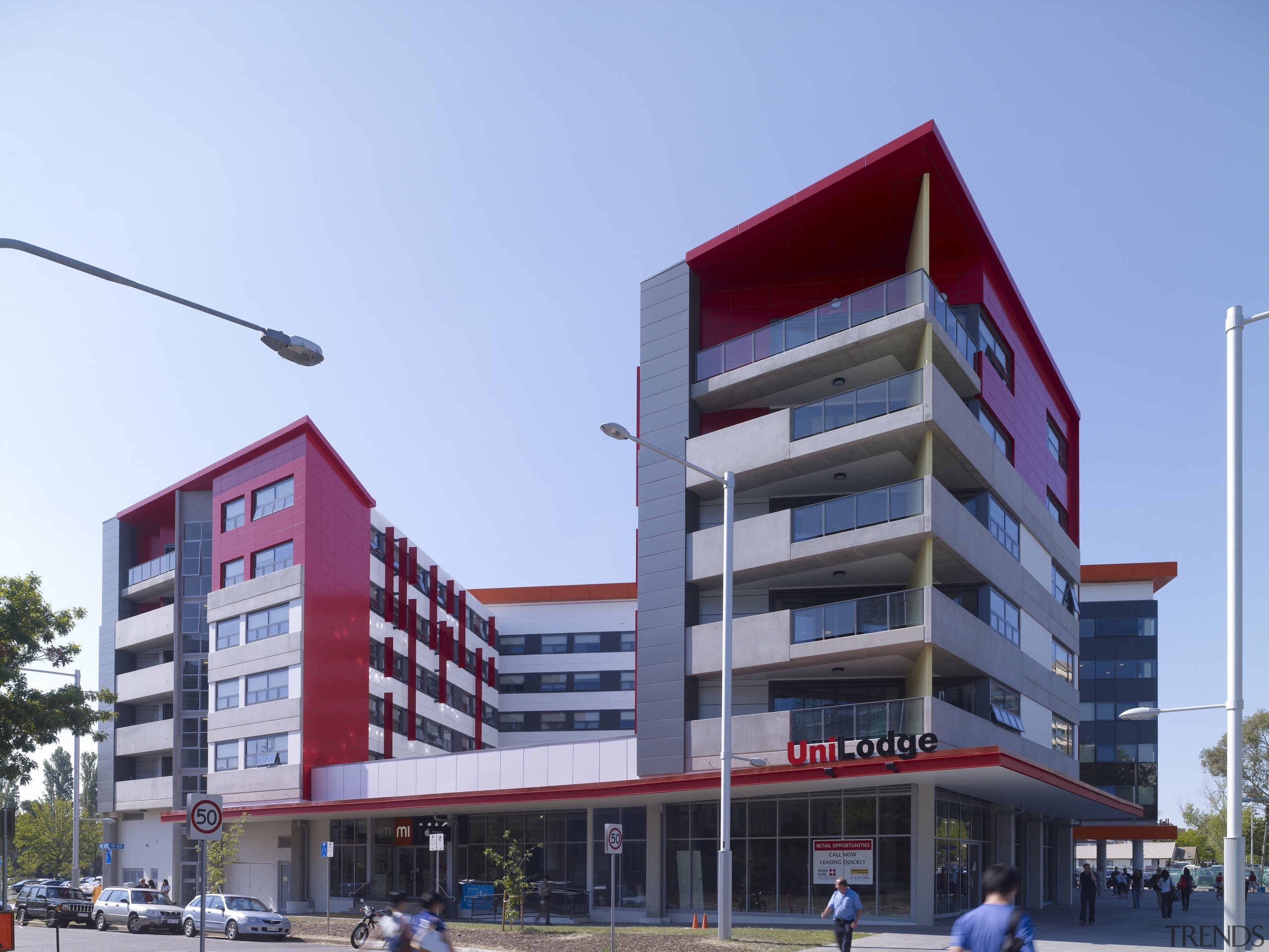 Kinloch Lodge, ANU Exchange, Canberra - Kinloch Lodge, apartment, architecture, building, commercial building, condominium, corporate headquarters, facade, metropolitan area, mixed use, real estate, residential area, tower block, teal