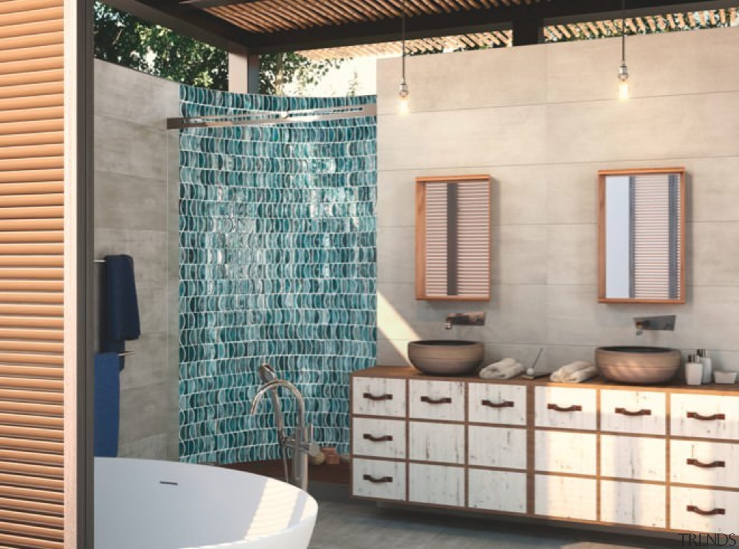 Part of the mosaic charm is its versatility bathroom, floor, flooring, home, interior design, room, tile, wall, white, gray