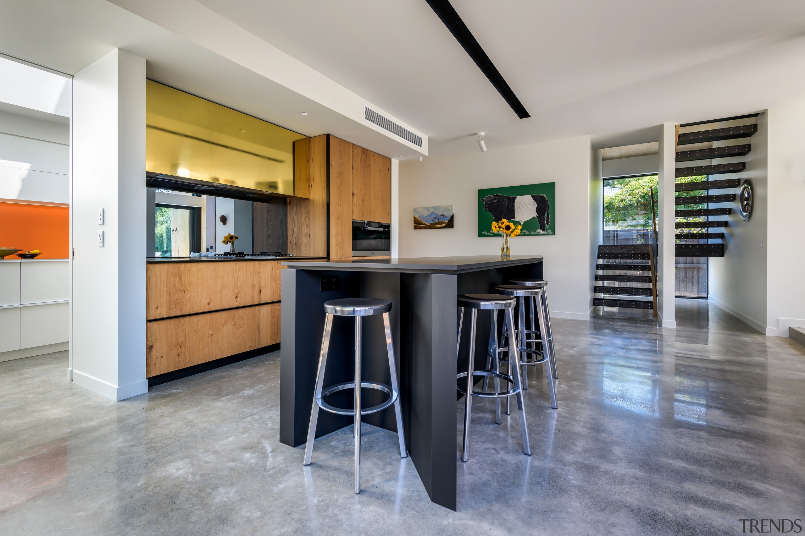 A variety of finishes were used throughout this 