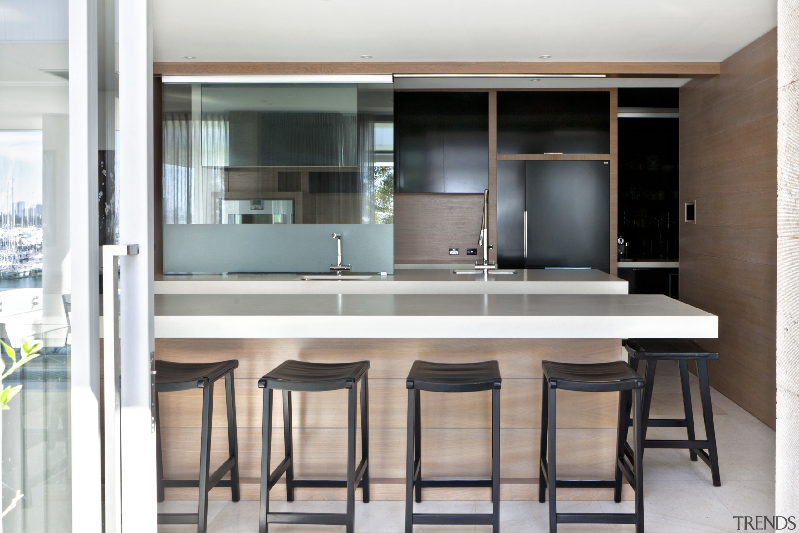 Layer upon layer  this kitchen has staggered interior design, kitchen, table, white