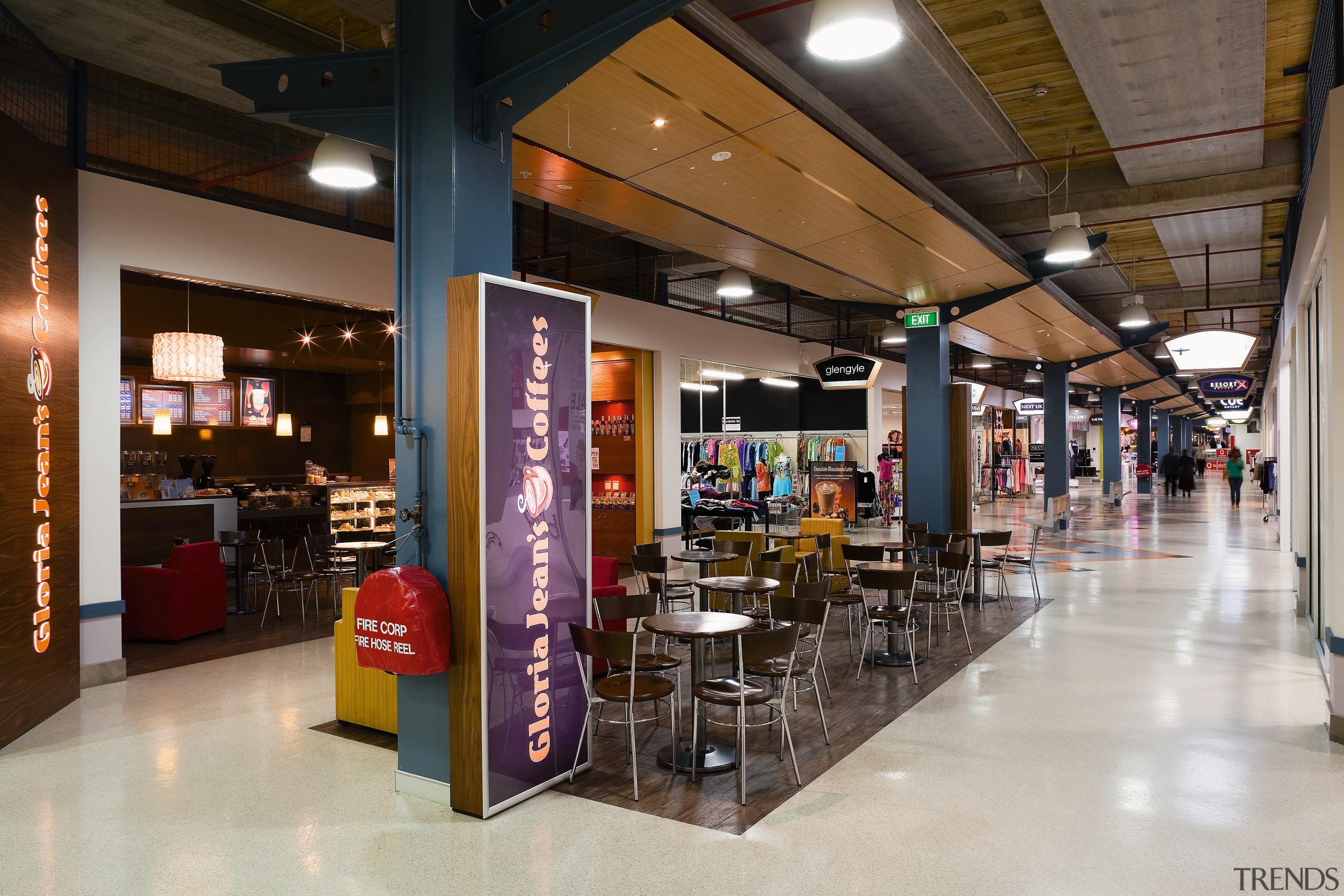 interior view of the dressmart shopping centre - interior design, outlet store, retail, shopping mall, gray, brown, black