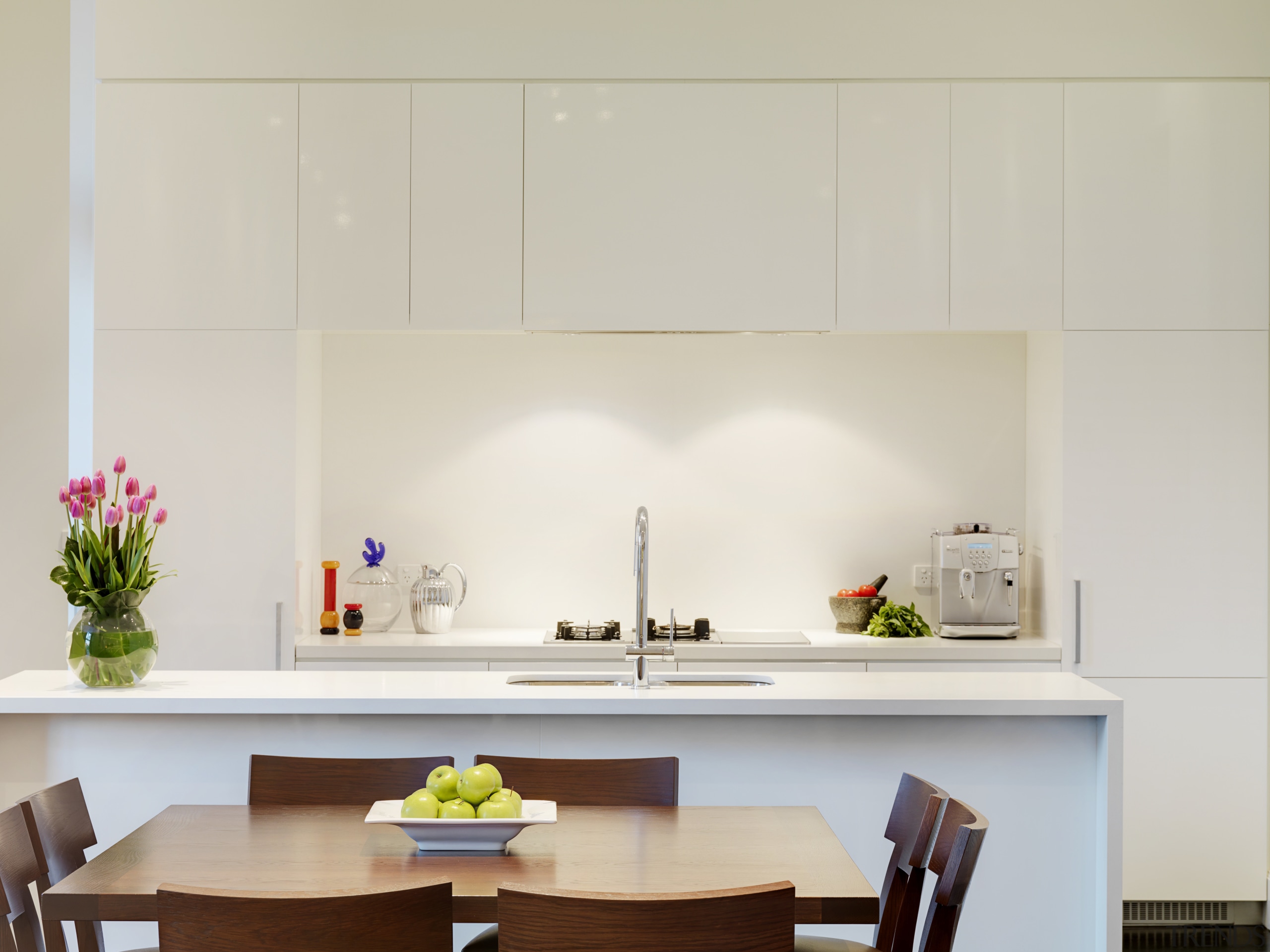 View of one of the 14 new residences ceiling, furniture, interior design, kitchen, product design, room, table, gray