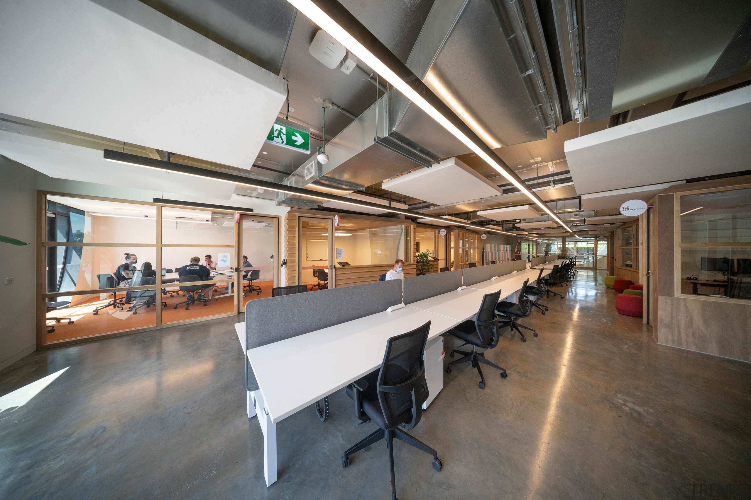 The building provides a public working hub, health 