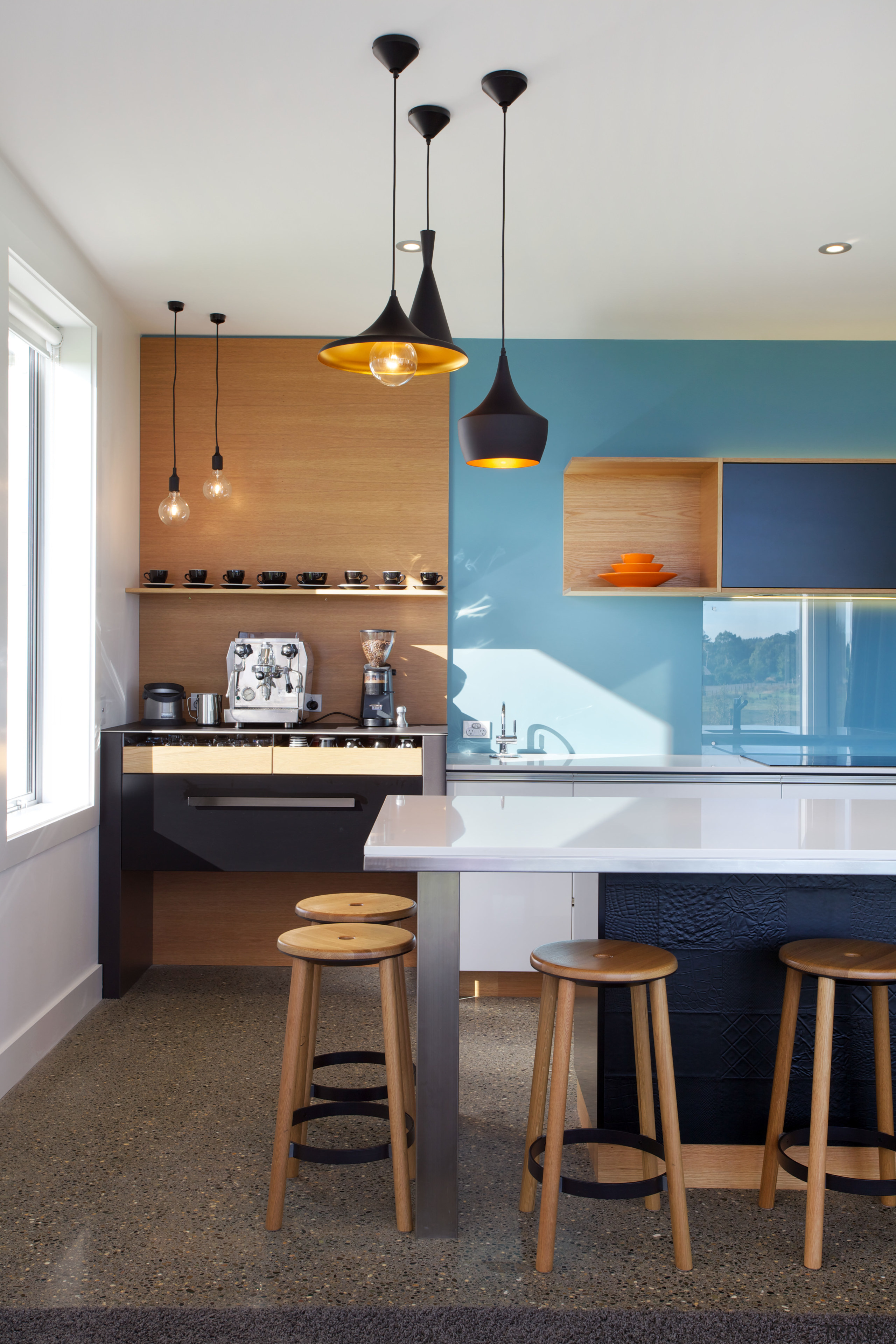 Coffee center in NKBA NZ award-winning kitchen 2014 ceiling, countertop, furniture, home, house, interior design, kitchen, room, table, white