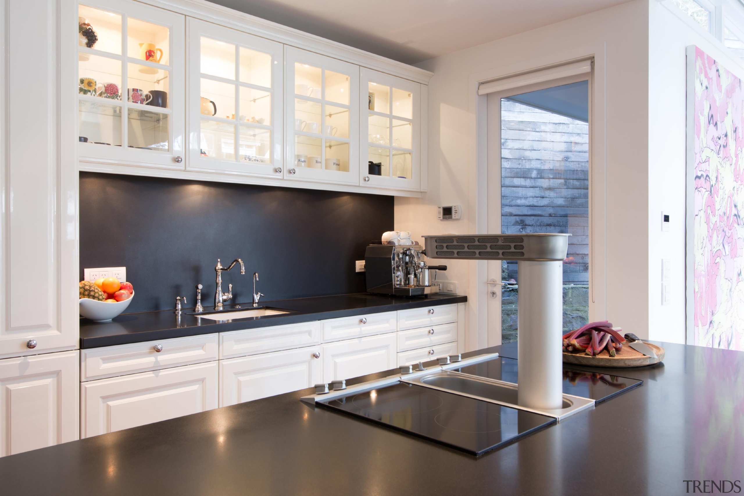 Contemporary technology is combined with timeless aesthetics and cabinetry, countertop, cuisine classique, home, home appliance, interior design, kitchen, room, gray