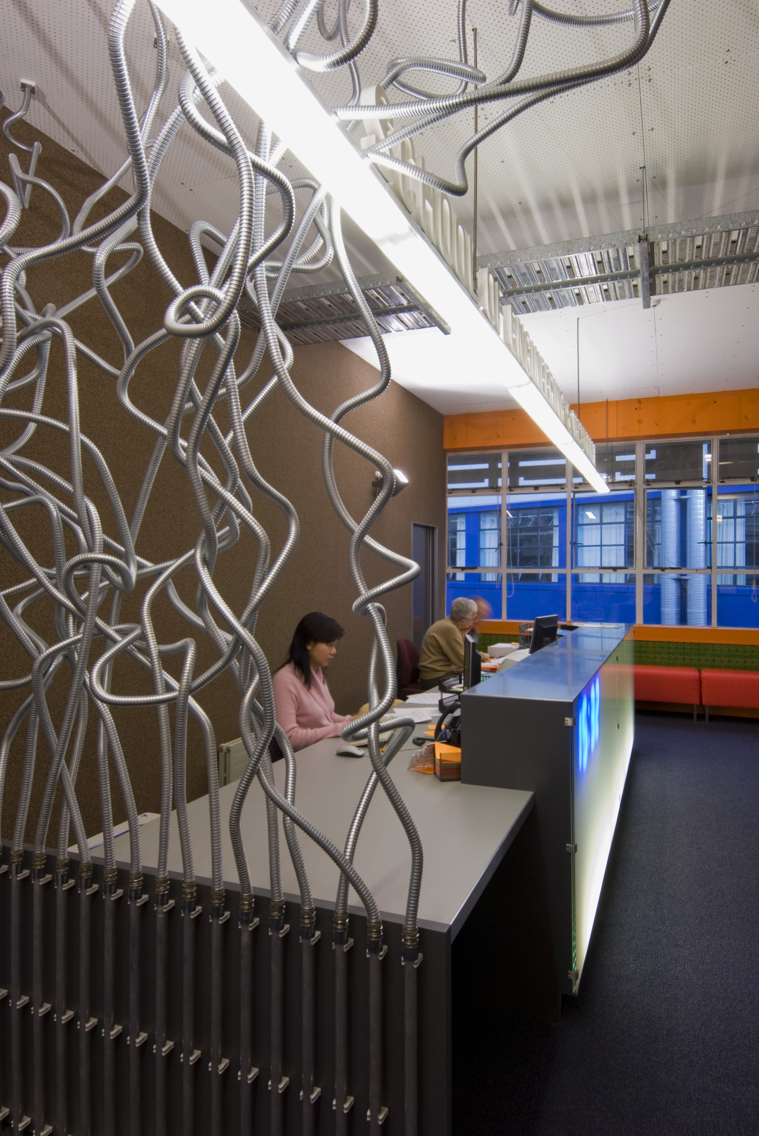 View of the School of Engineering and Technology, architecture, ceiling, daylighting, design, furniture, interior design, tourist attraction, gray, black