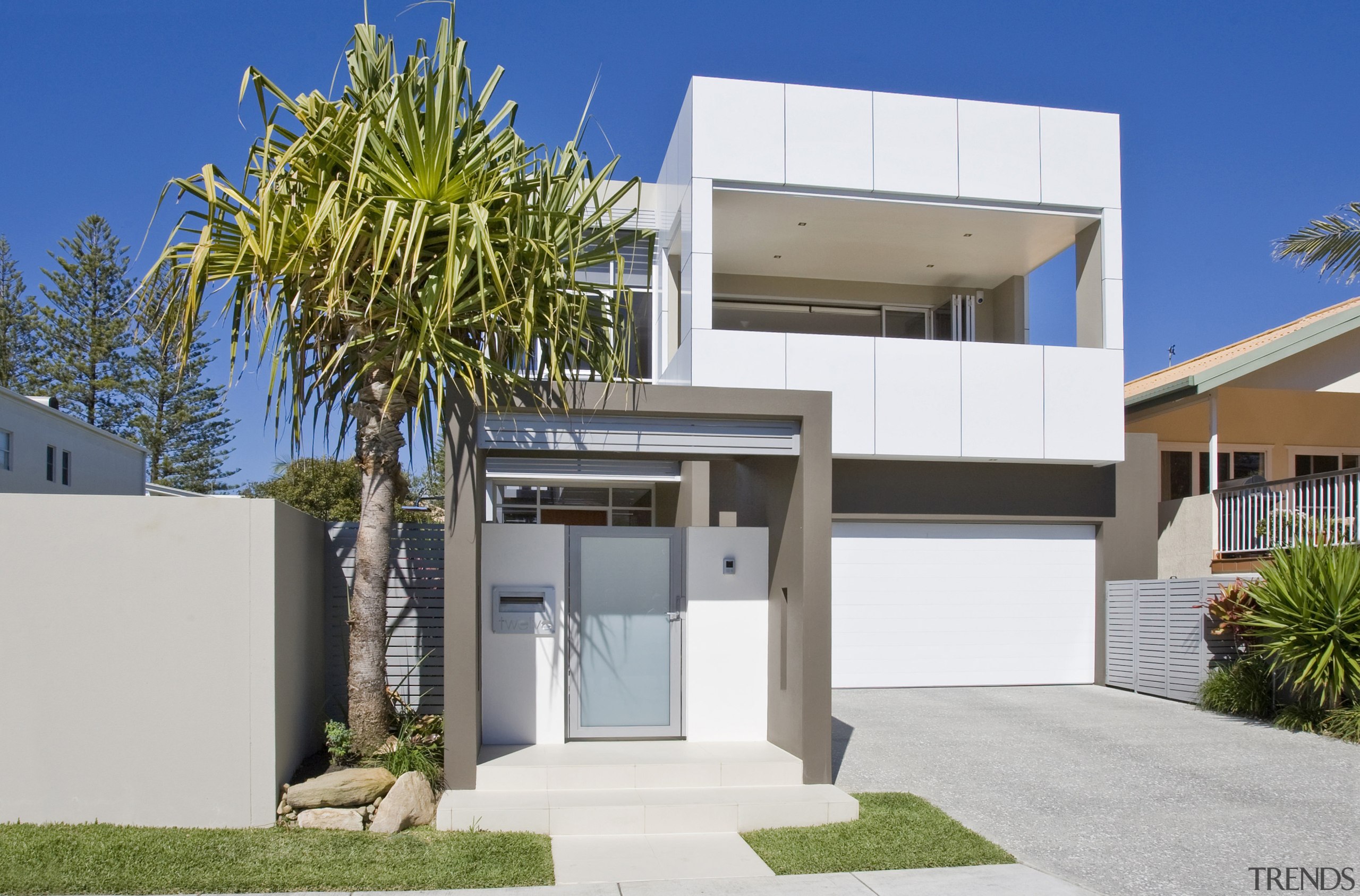 Exterior view of a home which features Alucobond architecture, elevation, estate, facade, home, house, property, real estate, residential area, gray