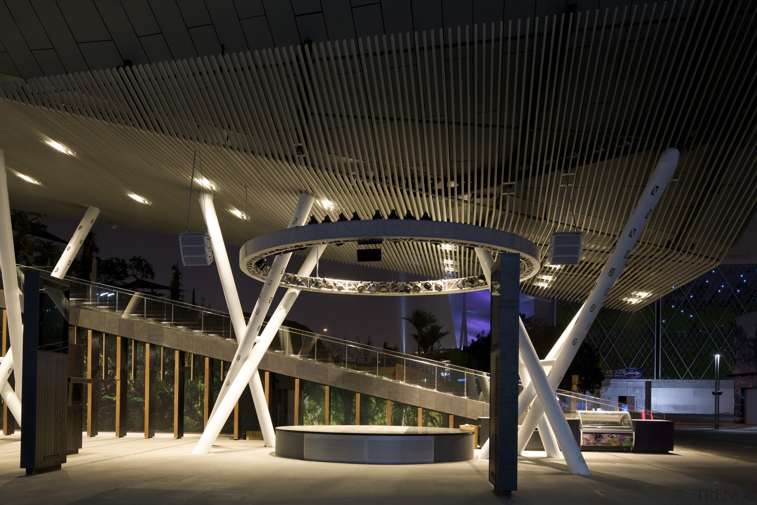 New Zealand Pavilion, Shanghai World Expo, China - architecture, light, lighting, night, structure, tourist attraction, black