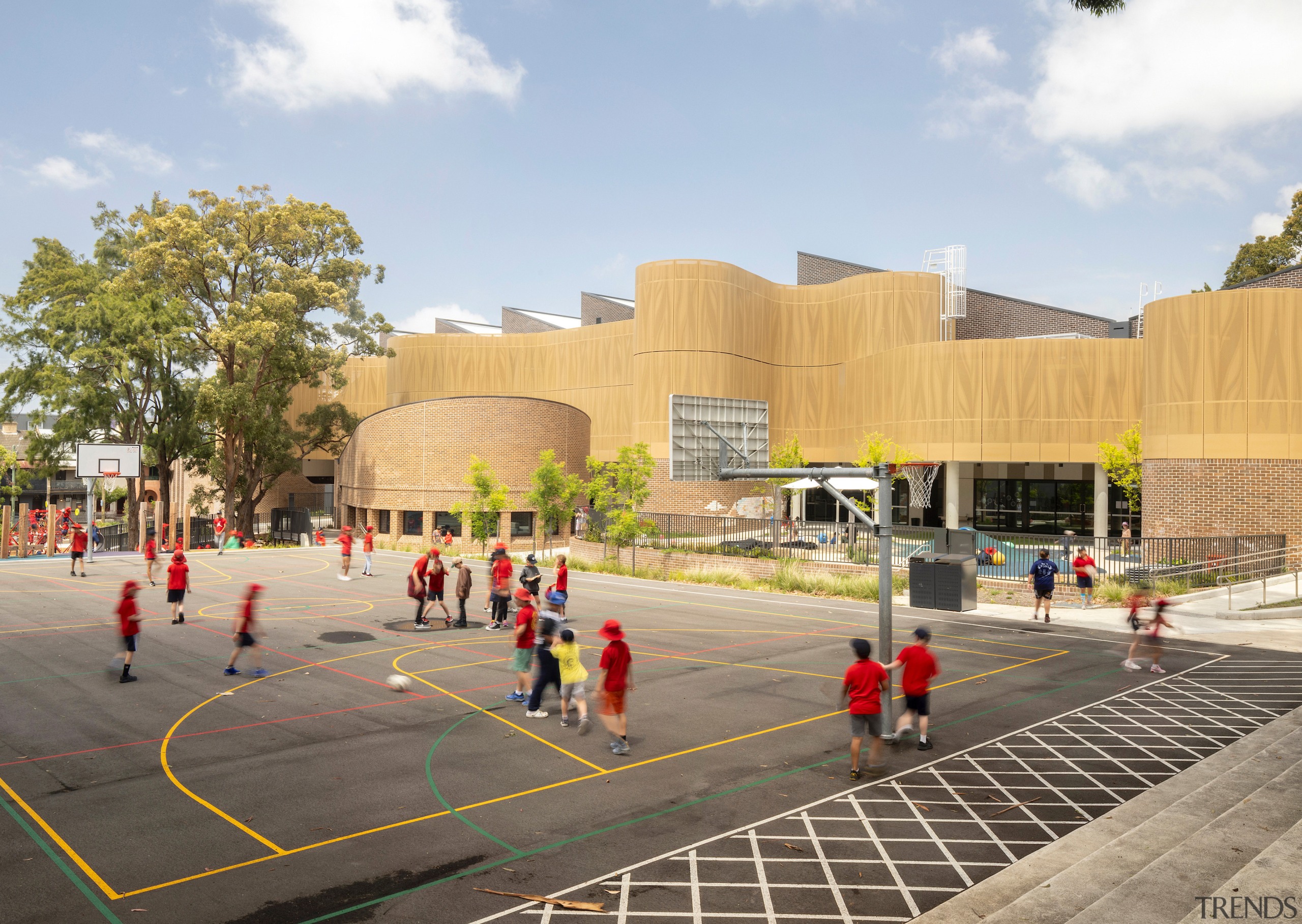 The school features adaptable learning hubs that foster 