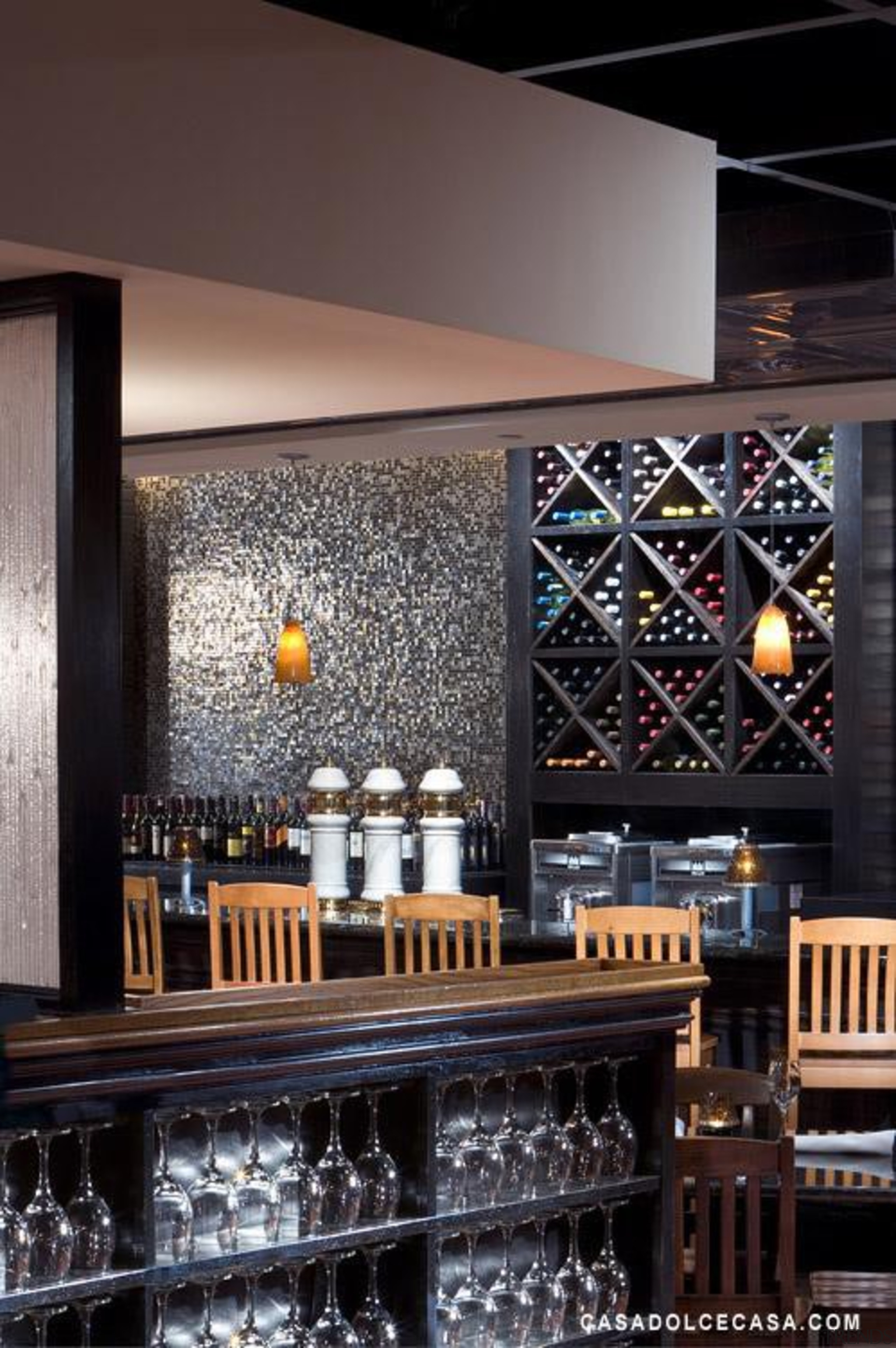 neutra melange scuro restaurant wall tiles - Vetro interior design, black, gray