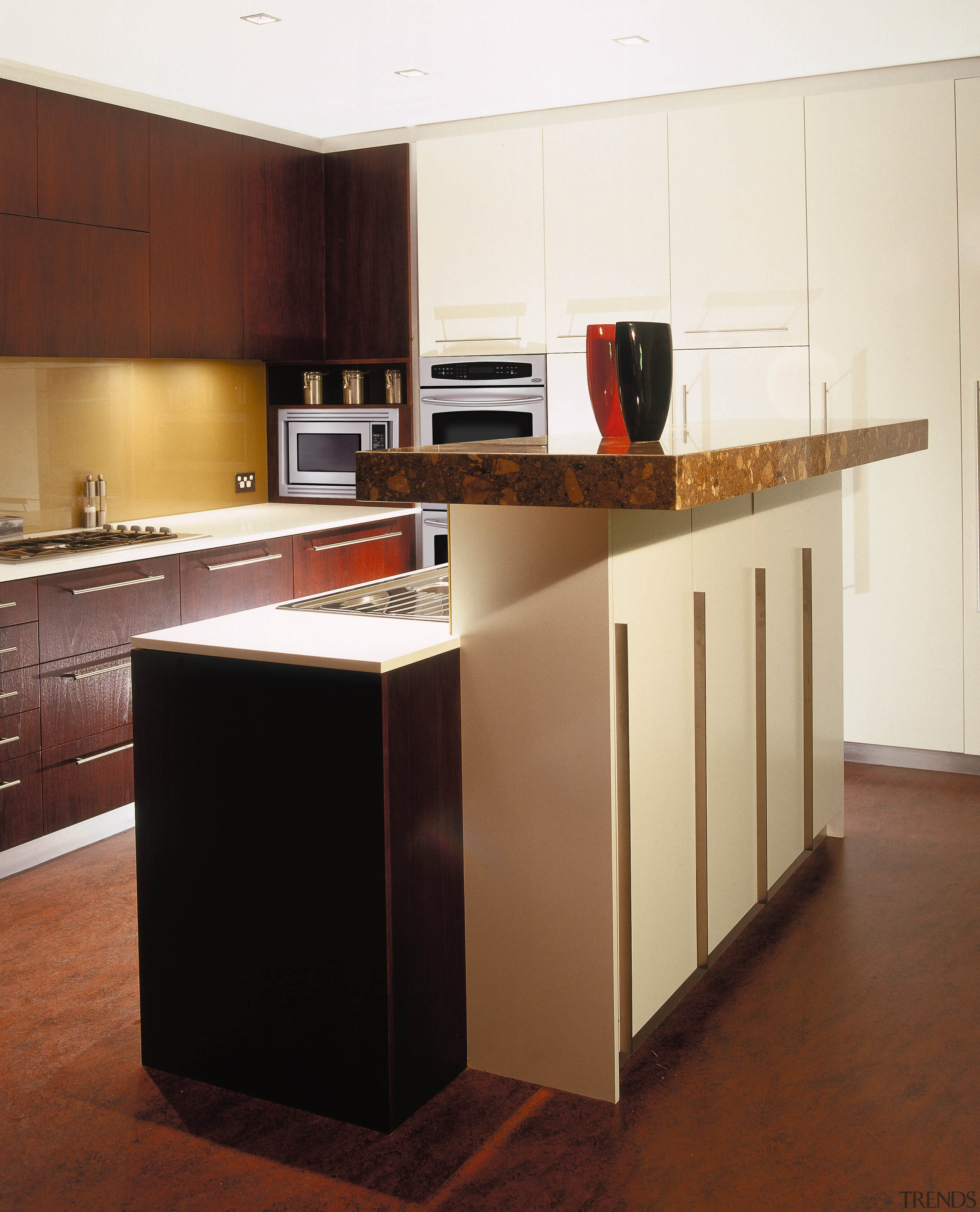 the dcs stainless steel appliances compliment the contemporary cabinetry, countertop, cuisine classique, interior design, kitchen, room, white, brown