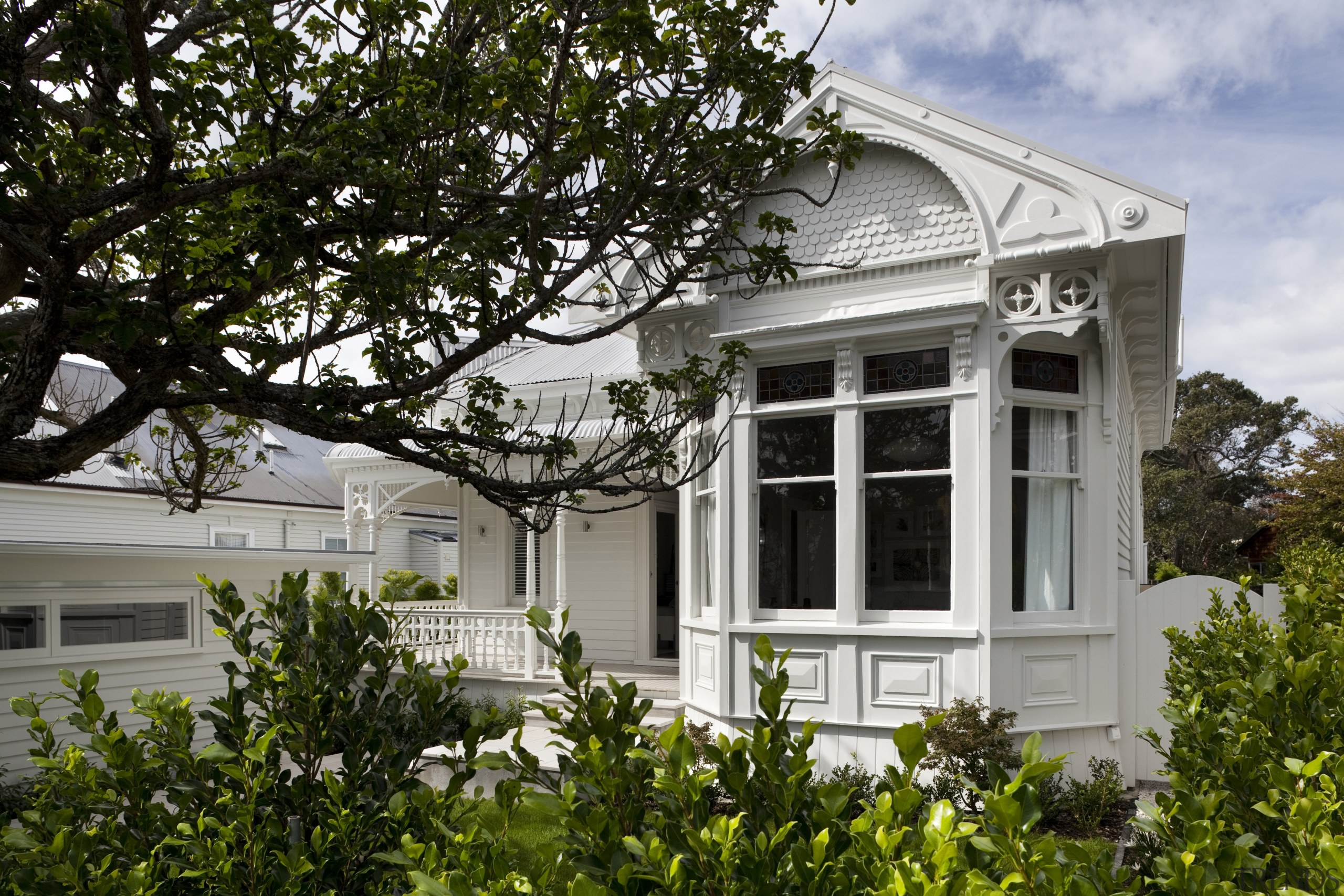 All the original character of this return-veranda bungalow architecture, building, cottage, estate, facade, historic house, home, house, mansion, plant, property, real estate, residential area, tree, window, gray, black