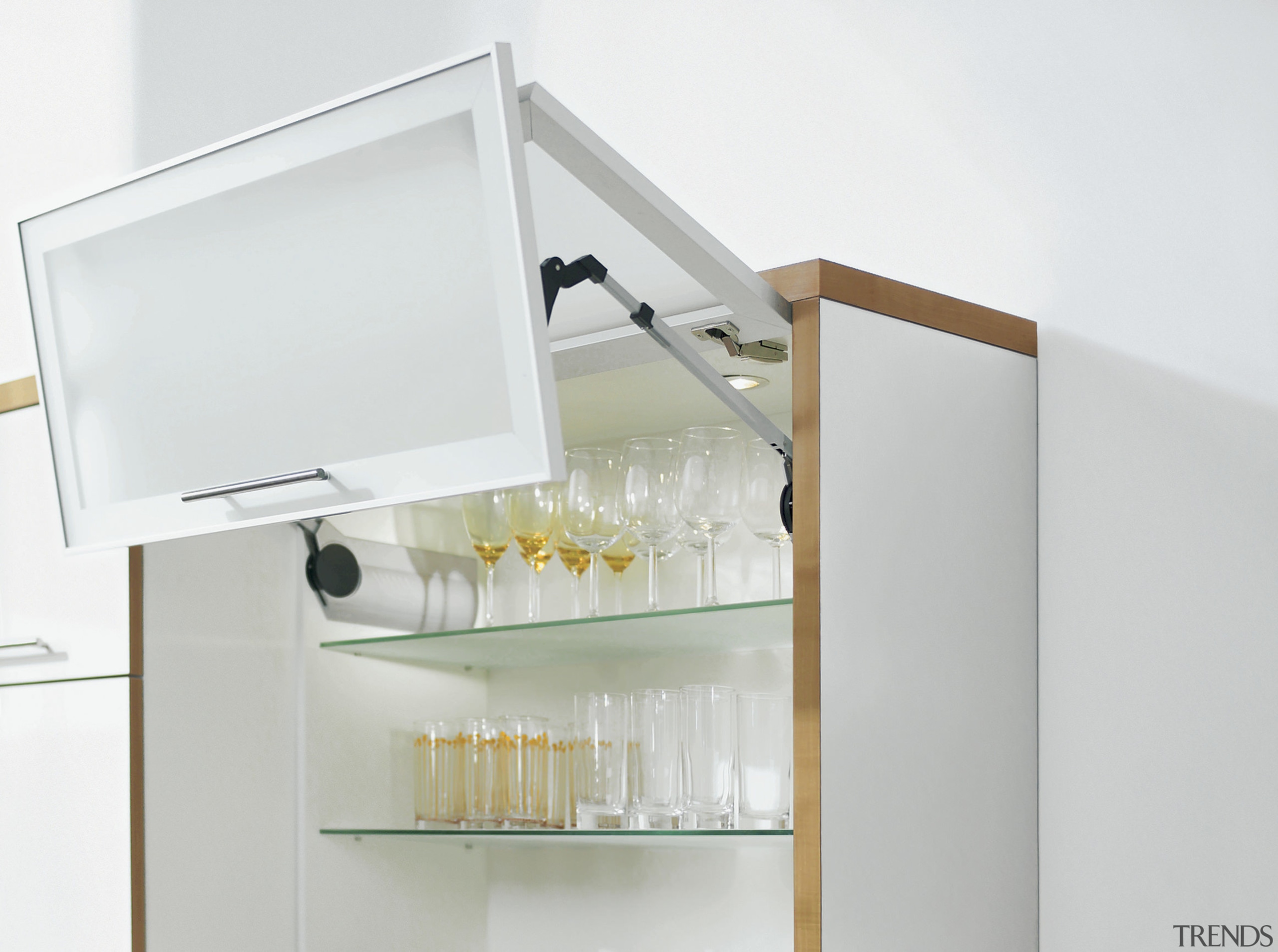 A view of a drawer system by Blum furniture, product design, shelf, shelving, white