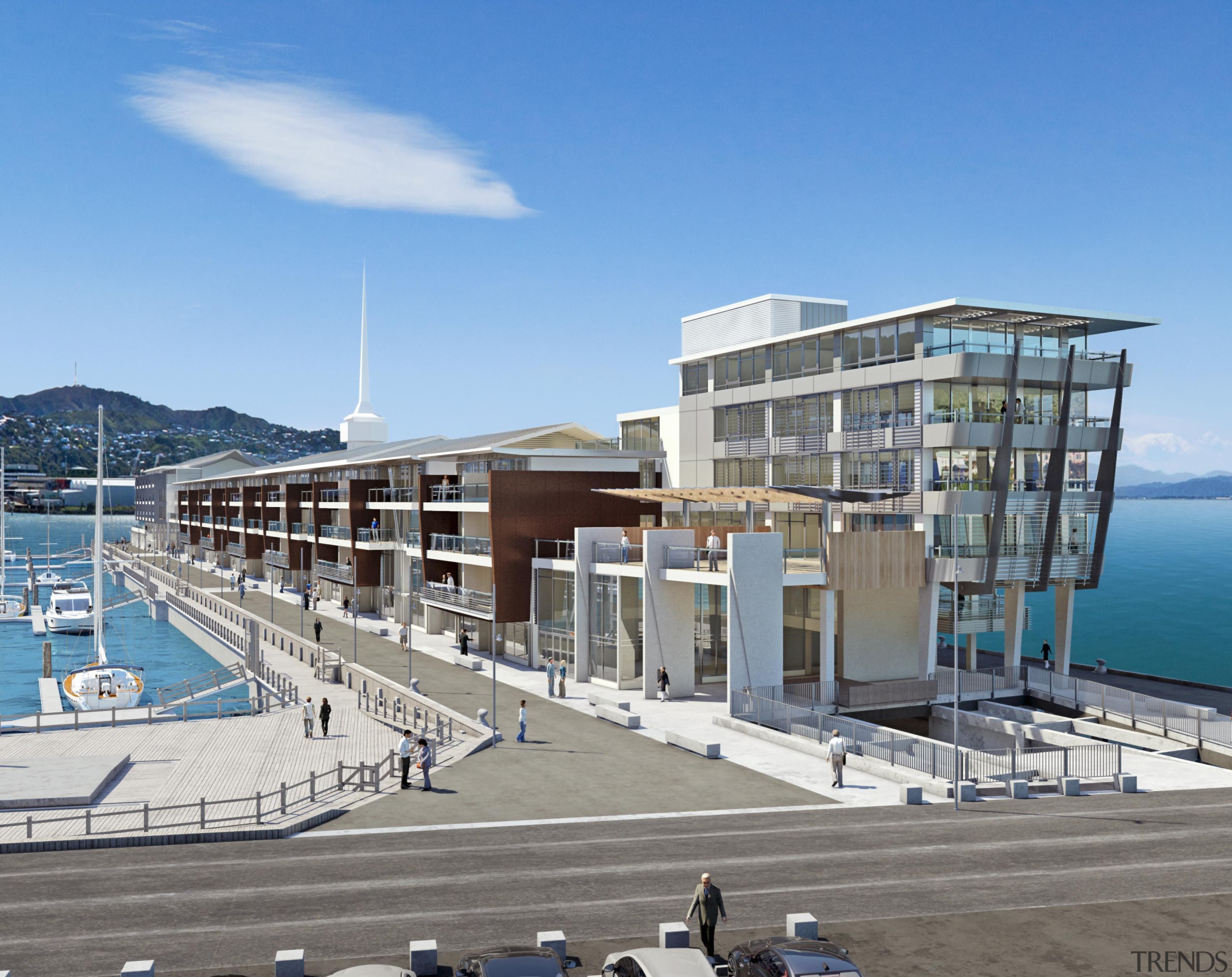 Rider Levett Bucknall Supreme AwardBuilt on an existing building, condominium, marina, mixed use, port, real estate, sky, teal, gray