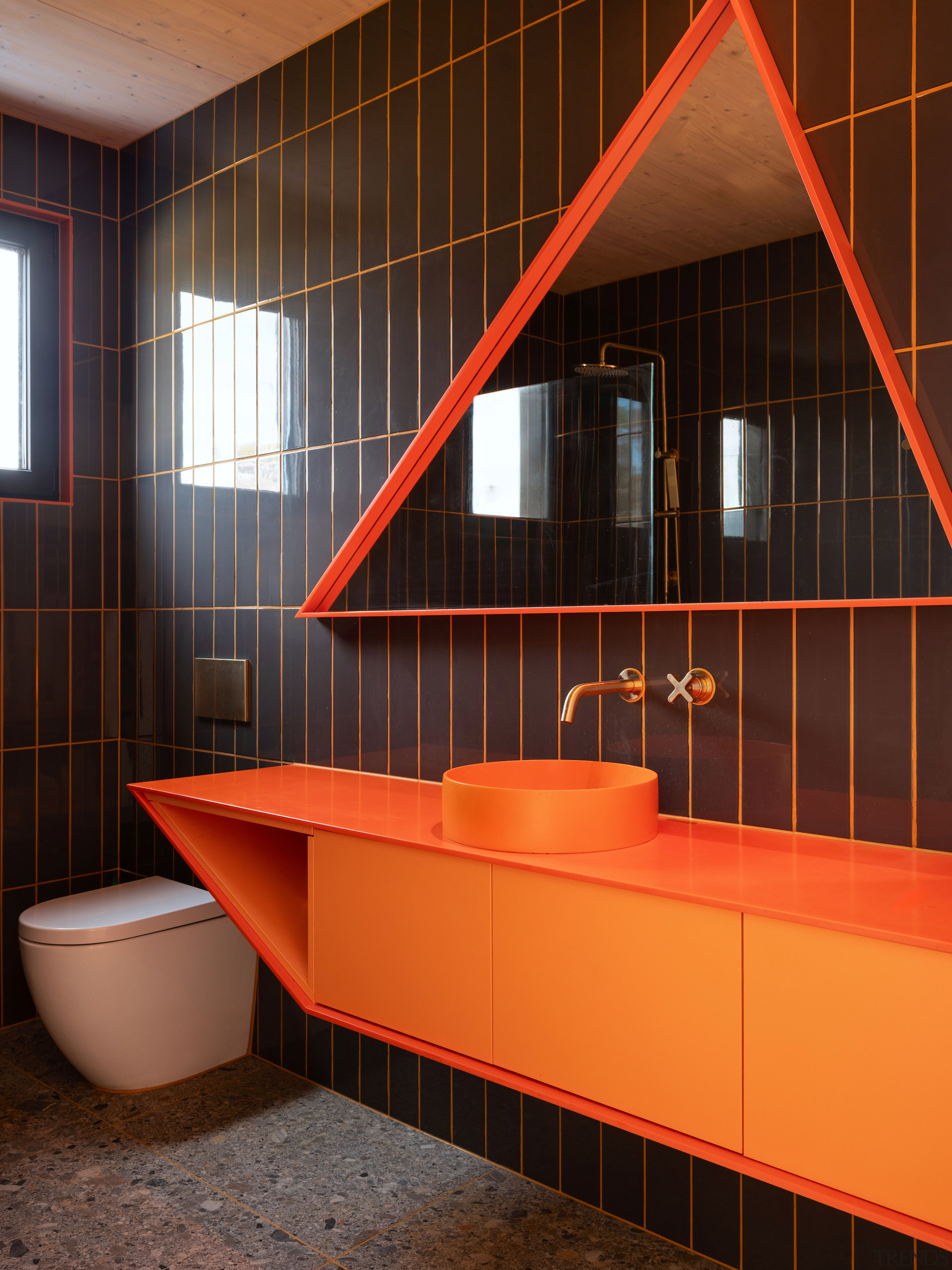 A dazzling colour and quirky mirror are two 