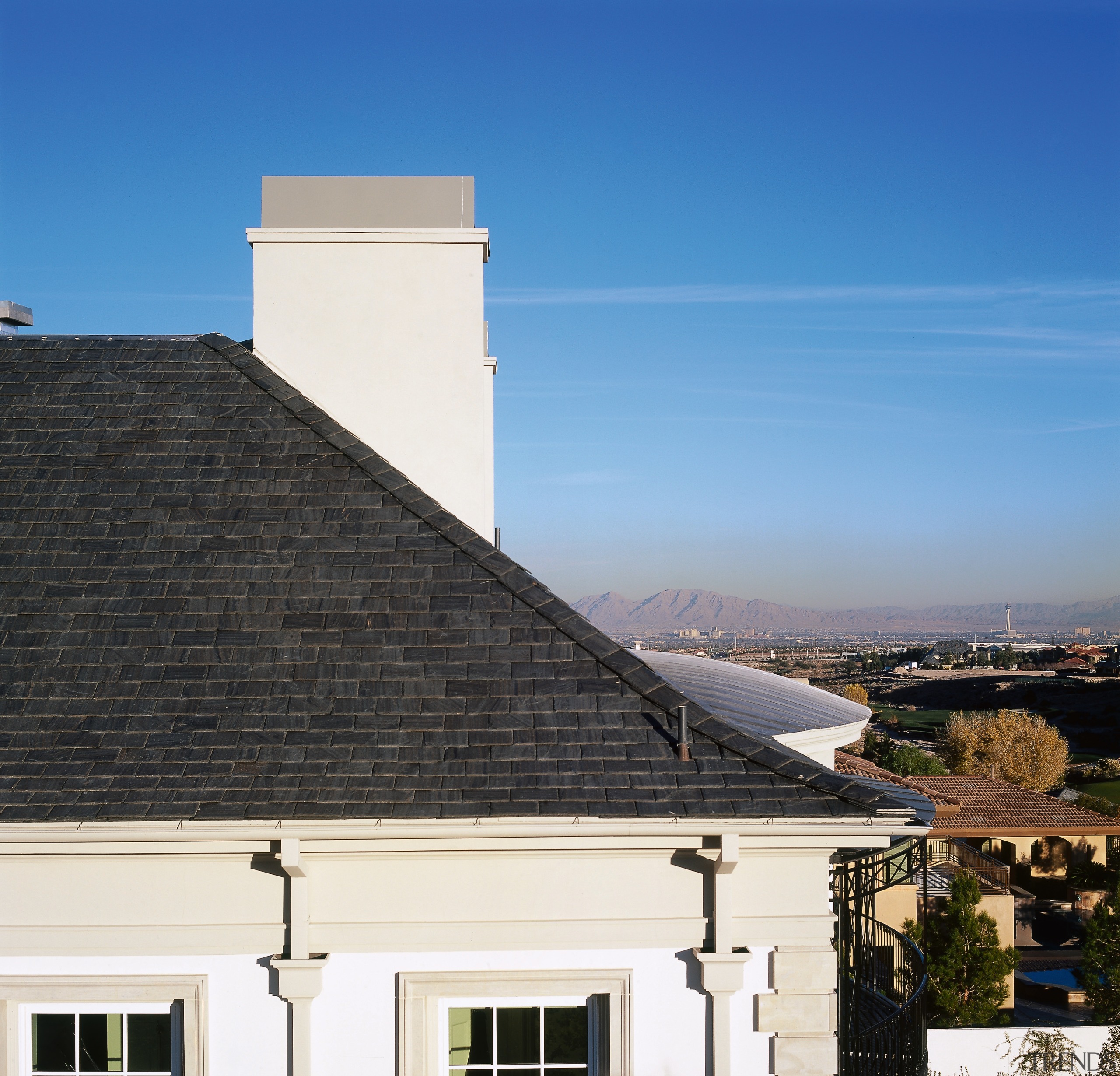 Close up view of the black slate roof, architecture, building, cloud, cottage, facade, home, house, outdoor structure, property, real estate, residential area, roof, sky, window, black