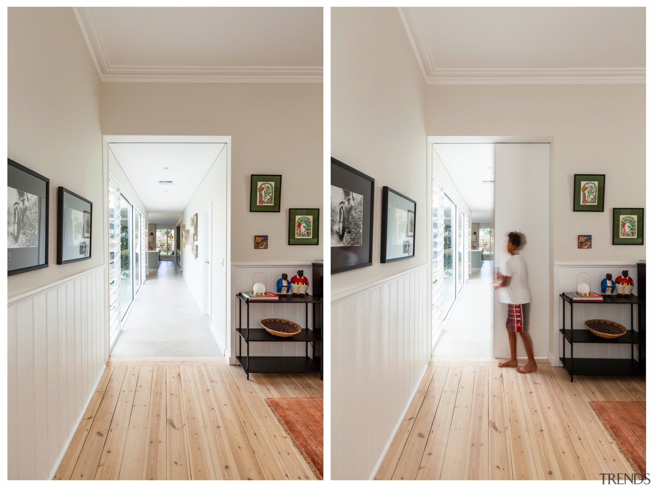 The gallery link from cottage to new addition. 