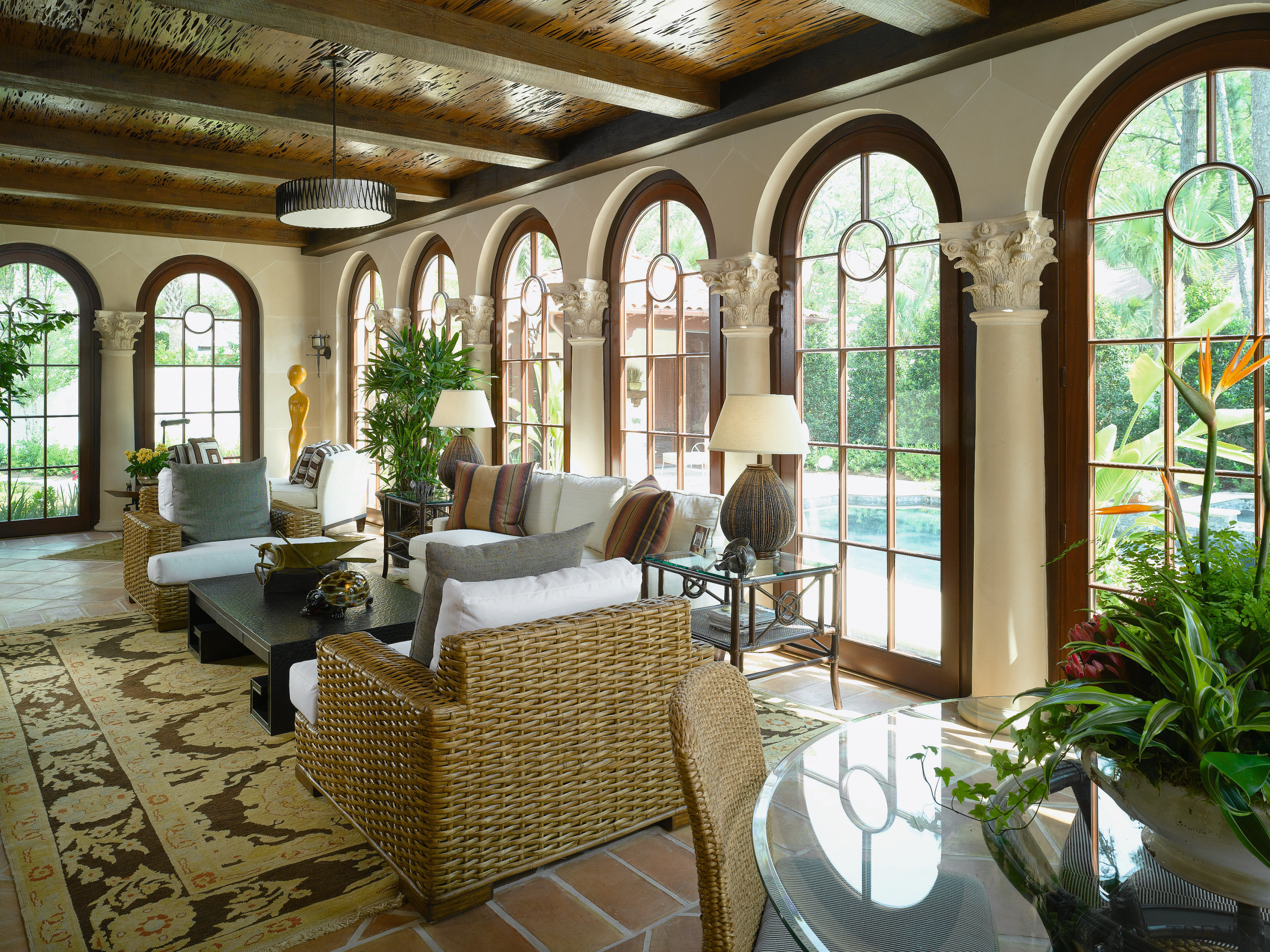 View of sunroom with arched windows... - Gallery - 11 | Trends